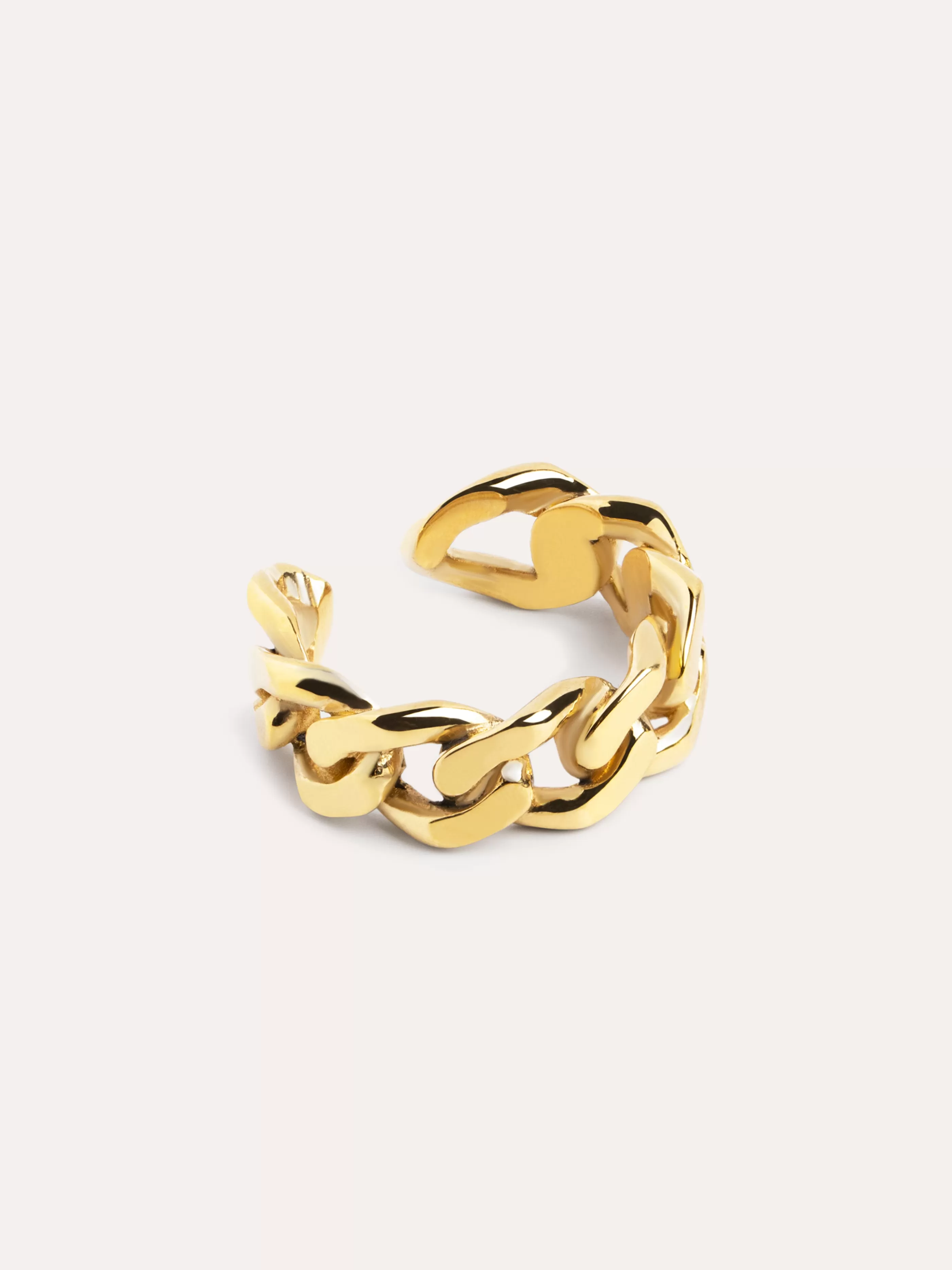 SINGULARU Anillo Chunky Eslabon Bano Oro- Anillos Ajustables