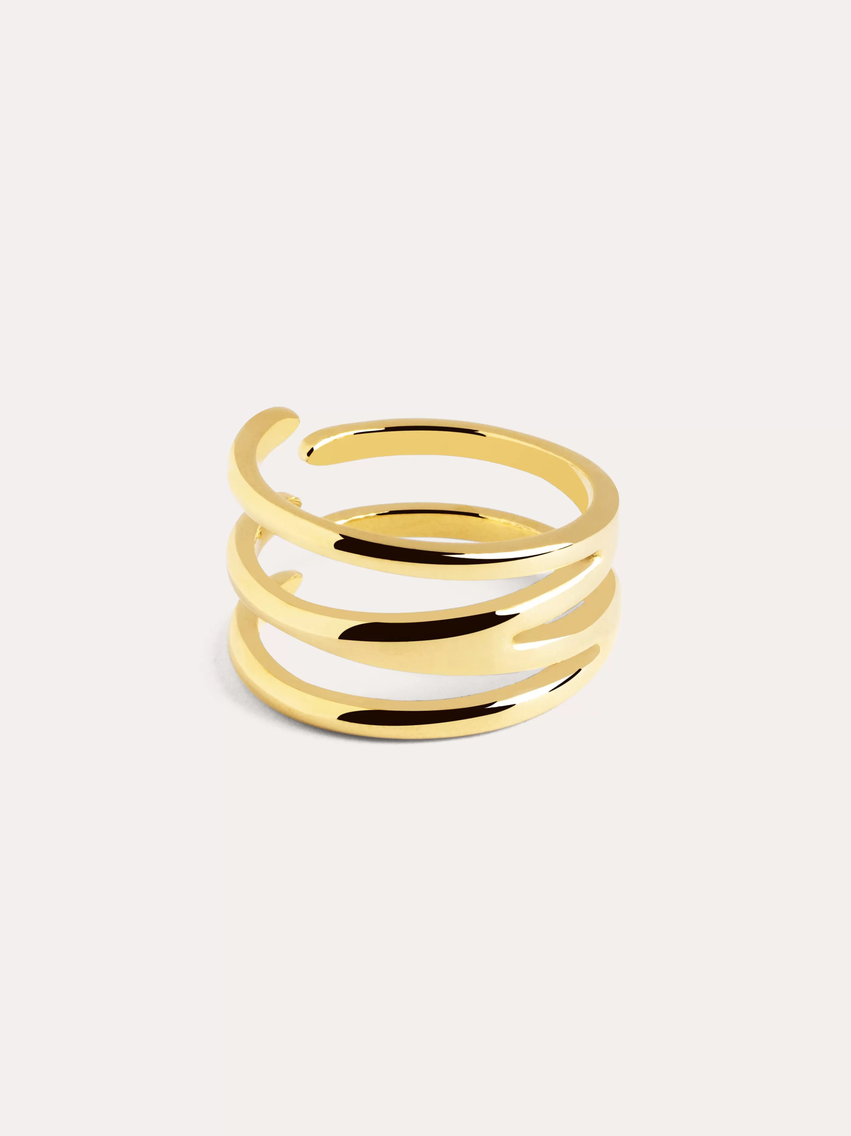 SINGULARU Anillo Claw Plata Bano Oro- Anillos Ajustables