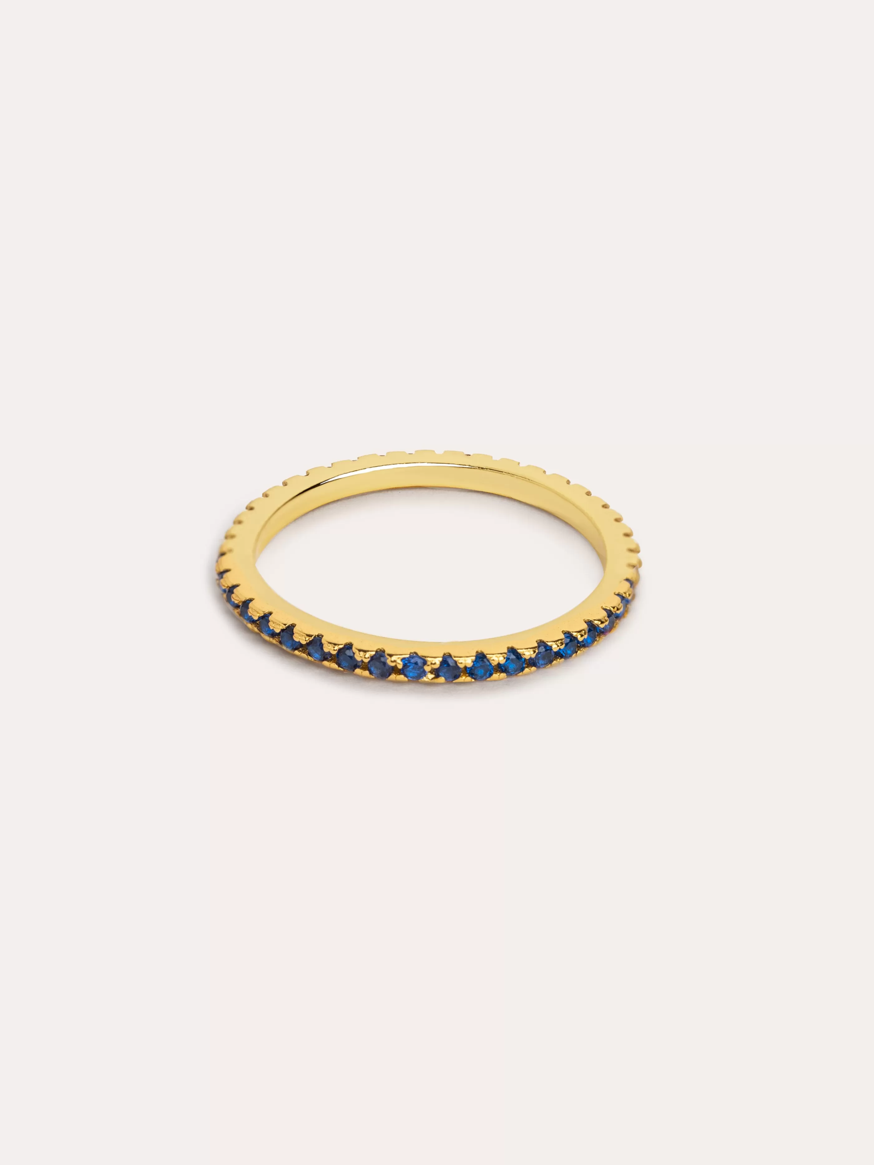 SINGULARU Anillo Cleo Navy Plata Bano Oro- Anillos Con Talla