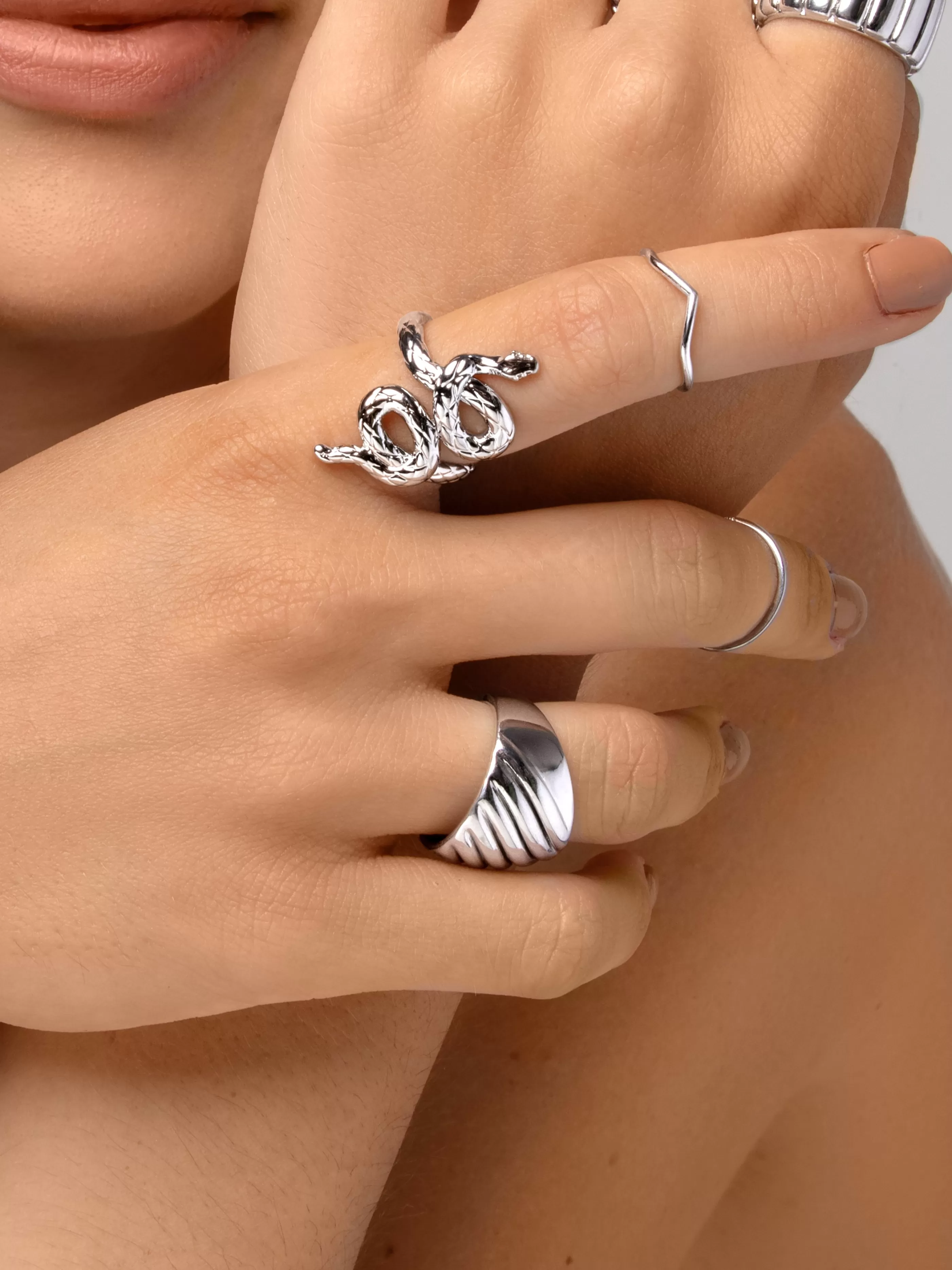 SINGULARU Anillo Midi Peak Plata- Anillos Minimal