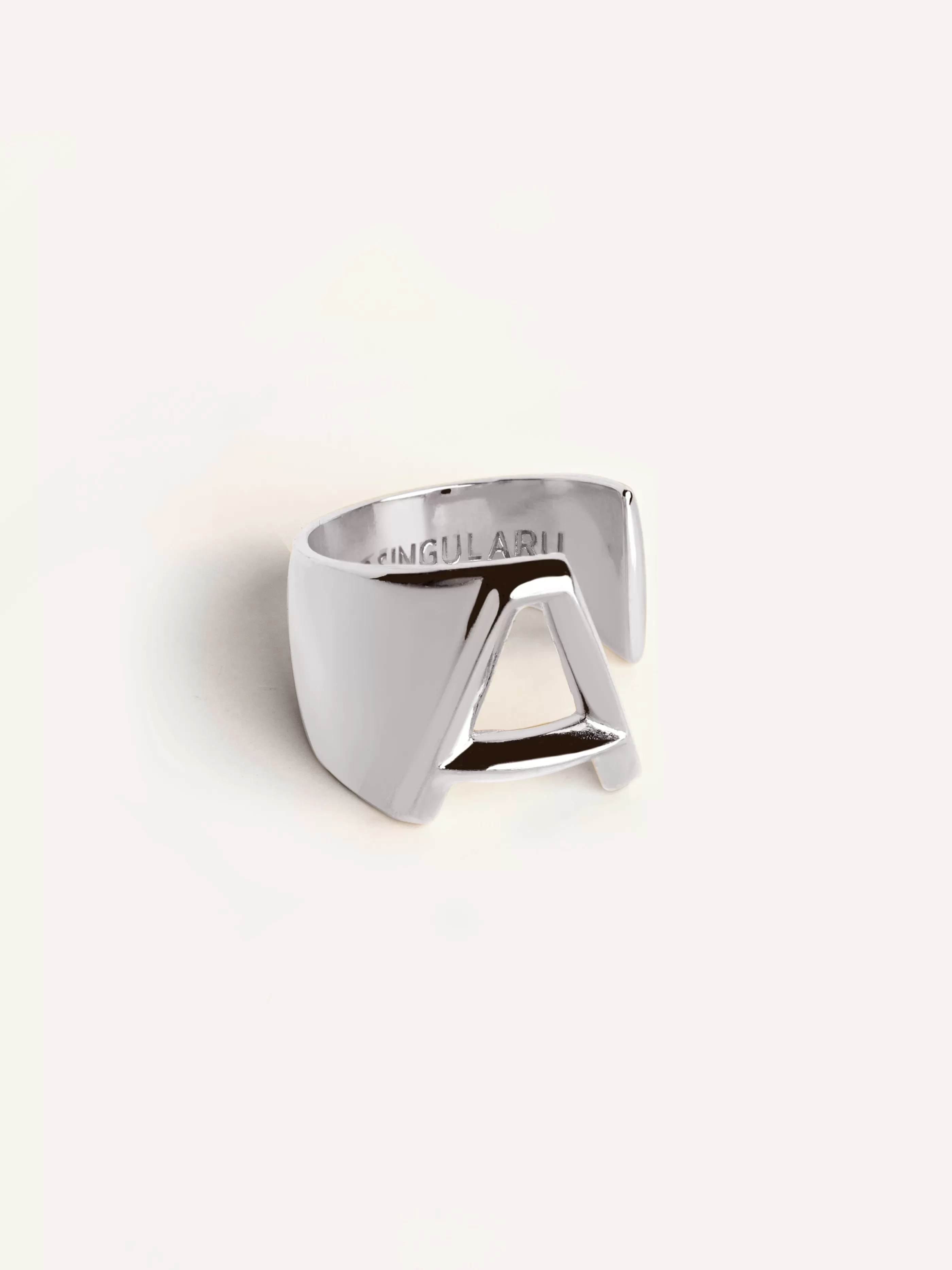 SINGULARU Anillo Personalizado Letter Signet- Anillos Ajustables