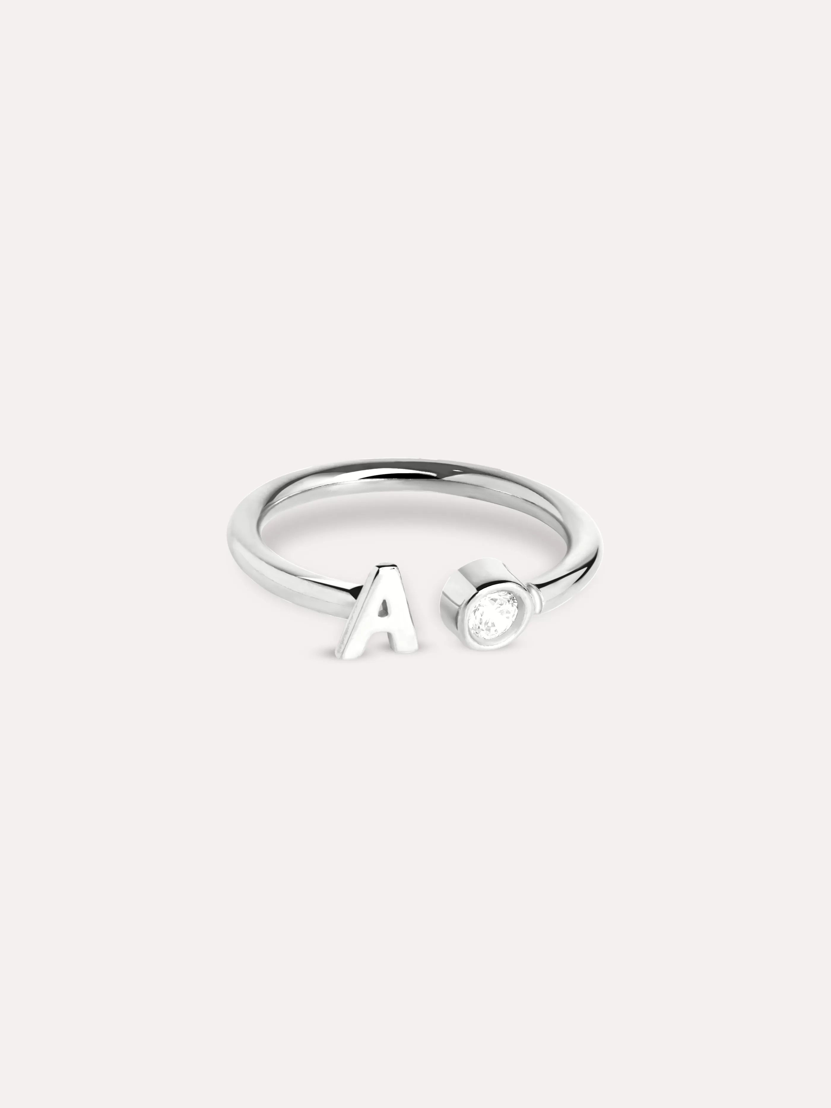 SINGULARU Anillo Personalizado Letter Spark Plata- Anillos Ajustables