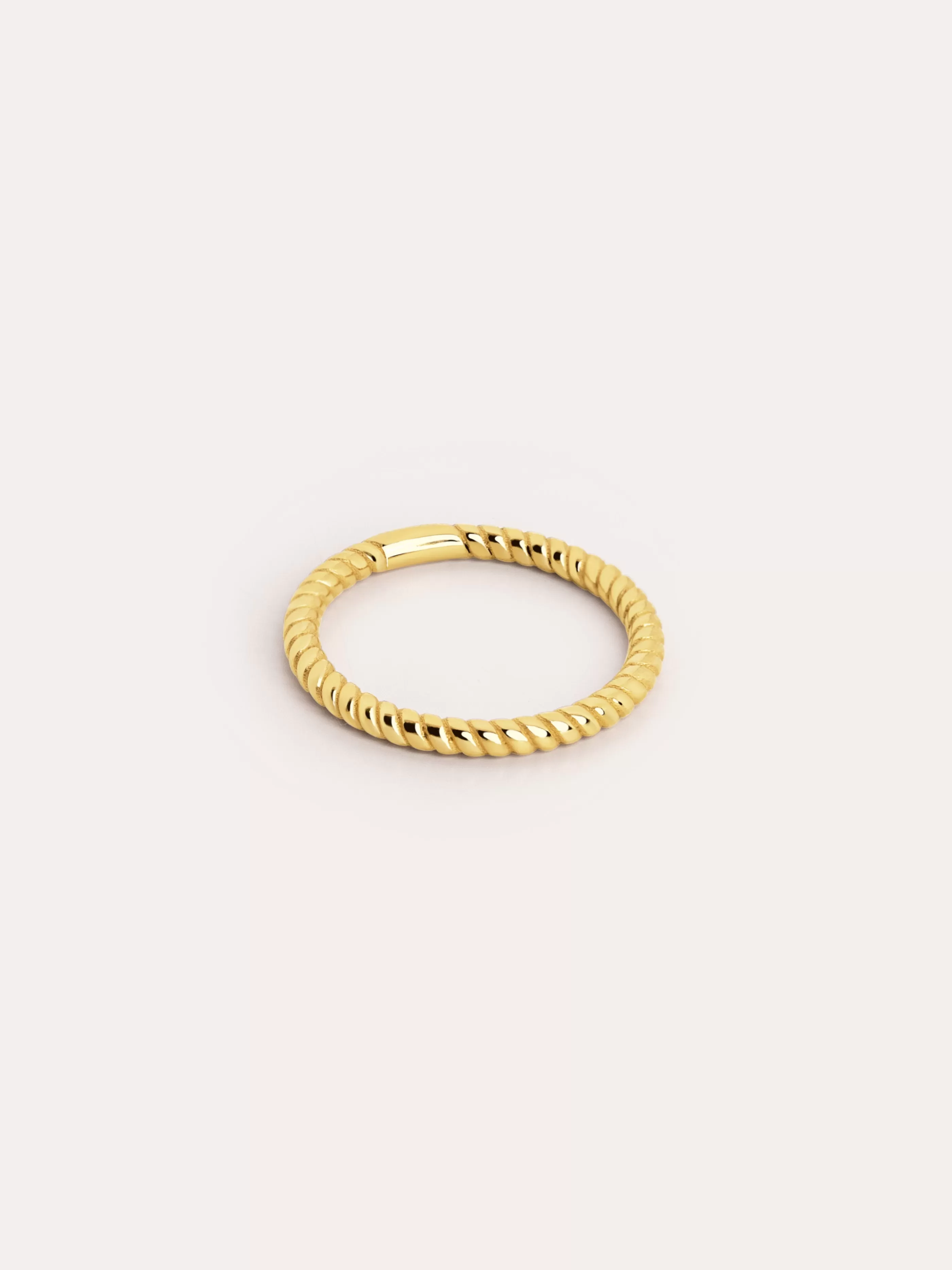 SINGULARU Anillo Simple Twist Plata Bano Oro- Anillos Con Talla