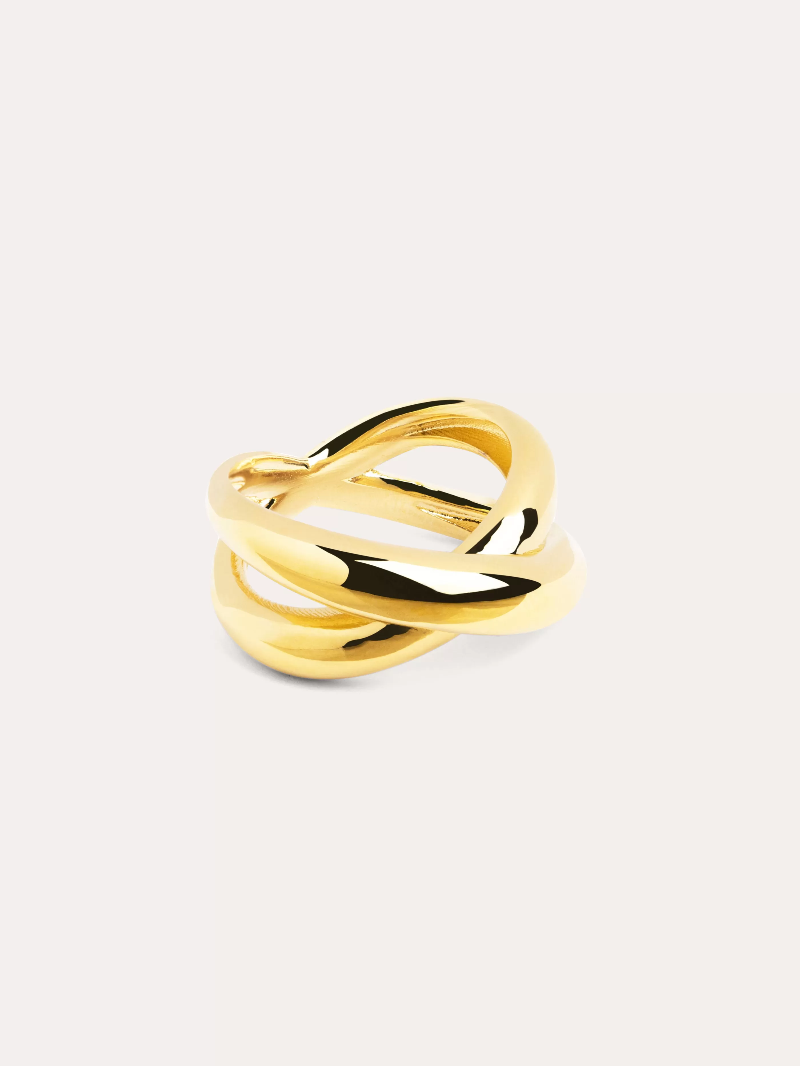 SINGULARU Anillo Single Cross Bano Oro- Anillos Con Talla