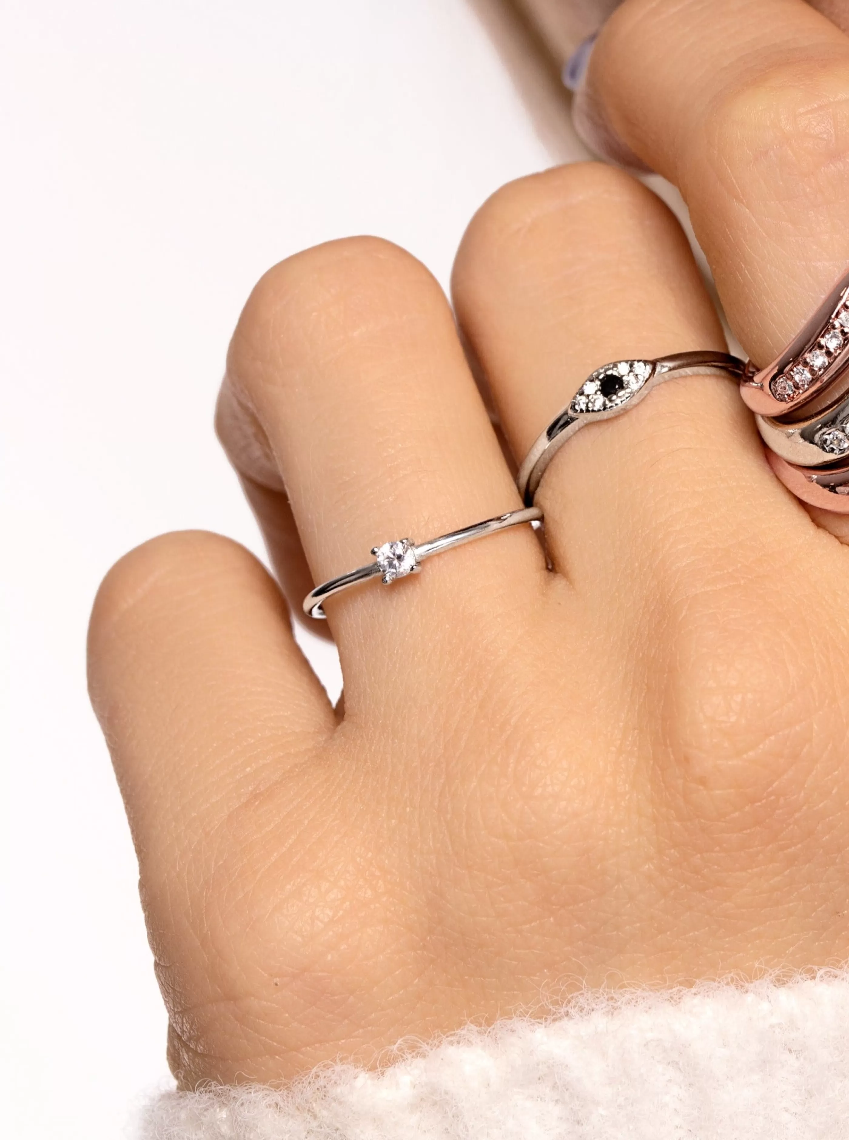 SINGULARU Anillo Single Spark Plata- Anillos Con Talla