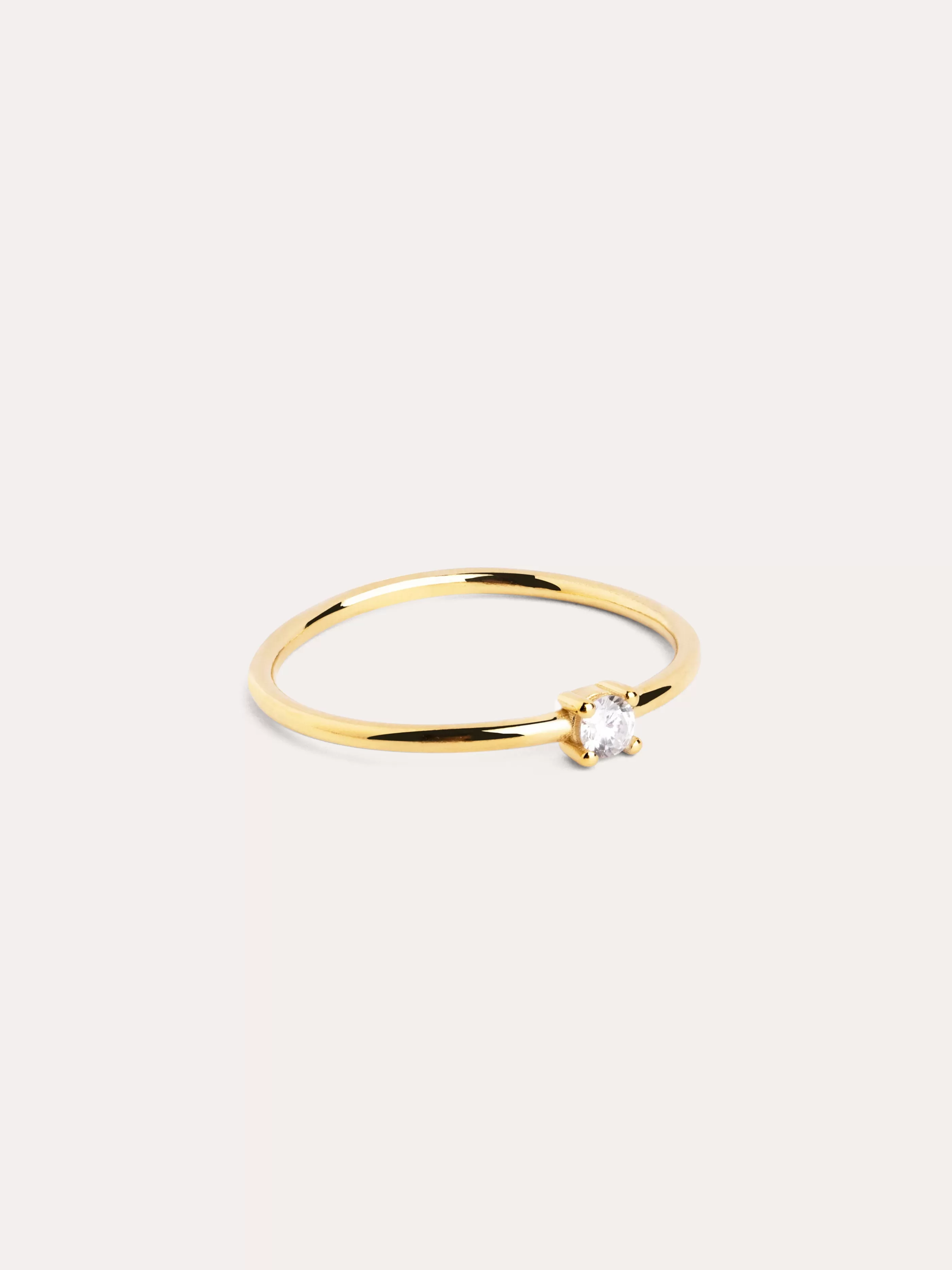 SINGULARU Anillo Single Spark Plata Bano Oro- Anillos Con Talla