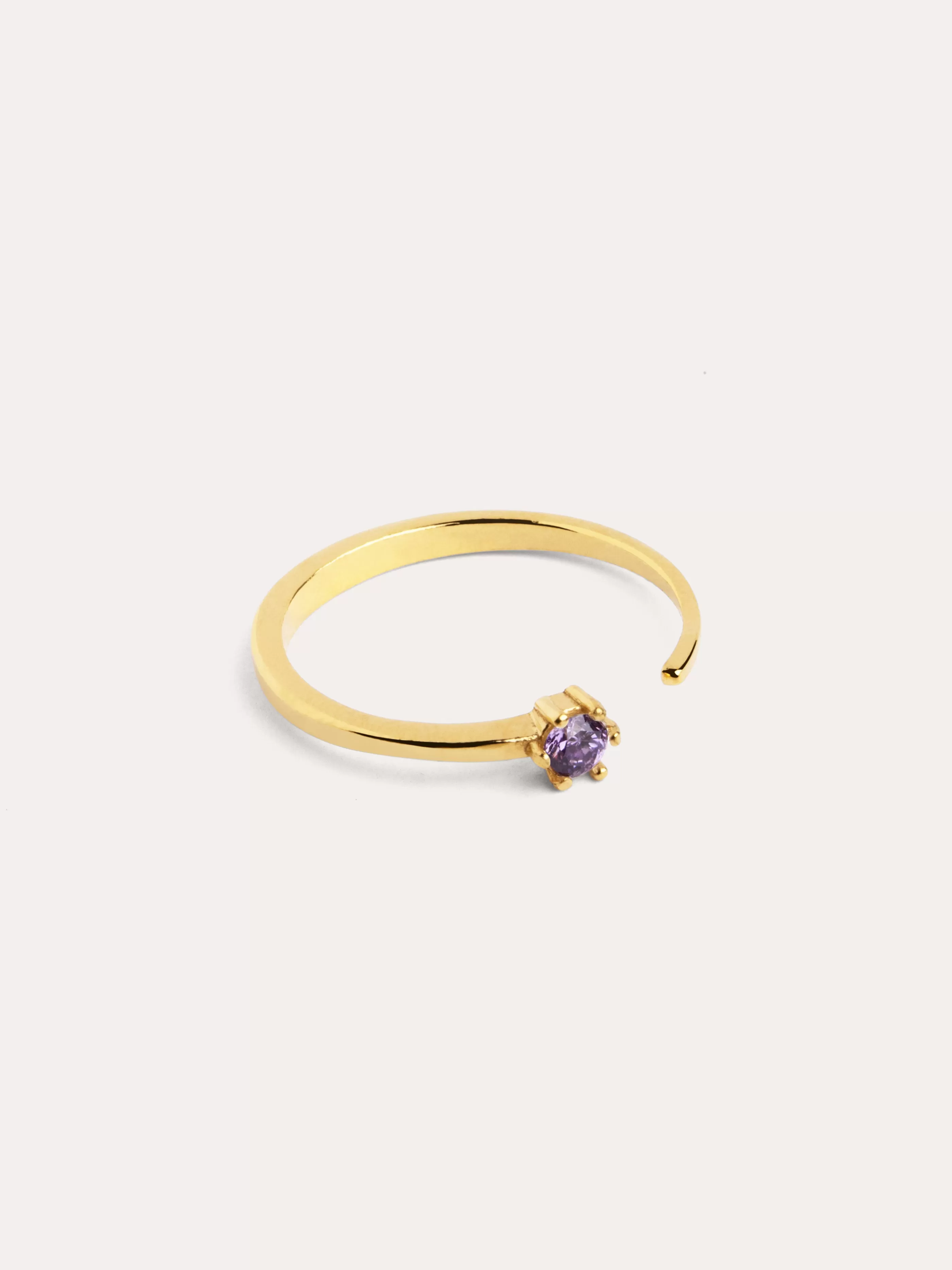 SINGULARU Anillo Sophie Lavande Plata Bano Oro- Anillos Ajustables