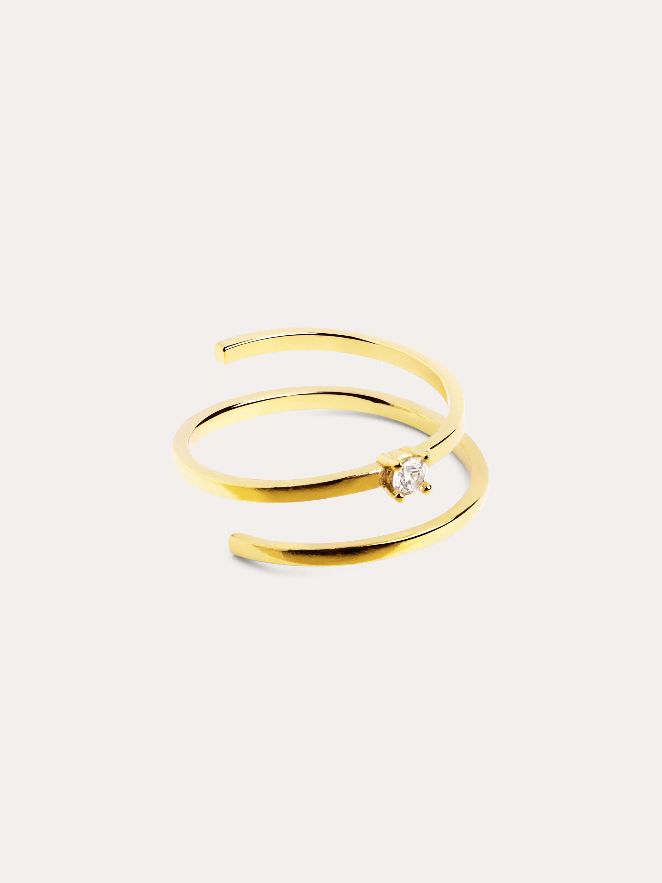 SINGULARU Anillo Spiral Spark Plata Bano Oro- Anillos Minimal