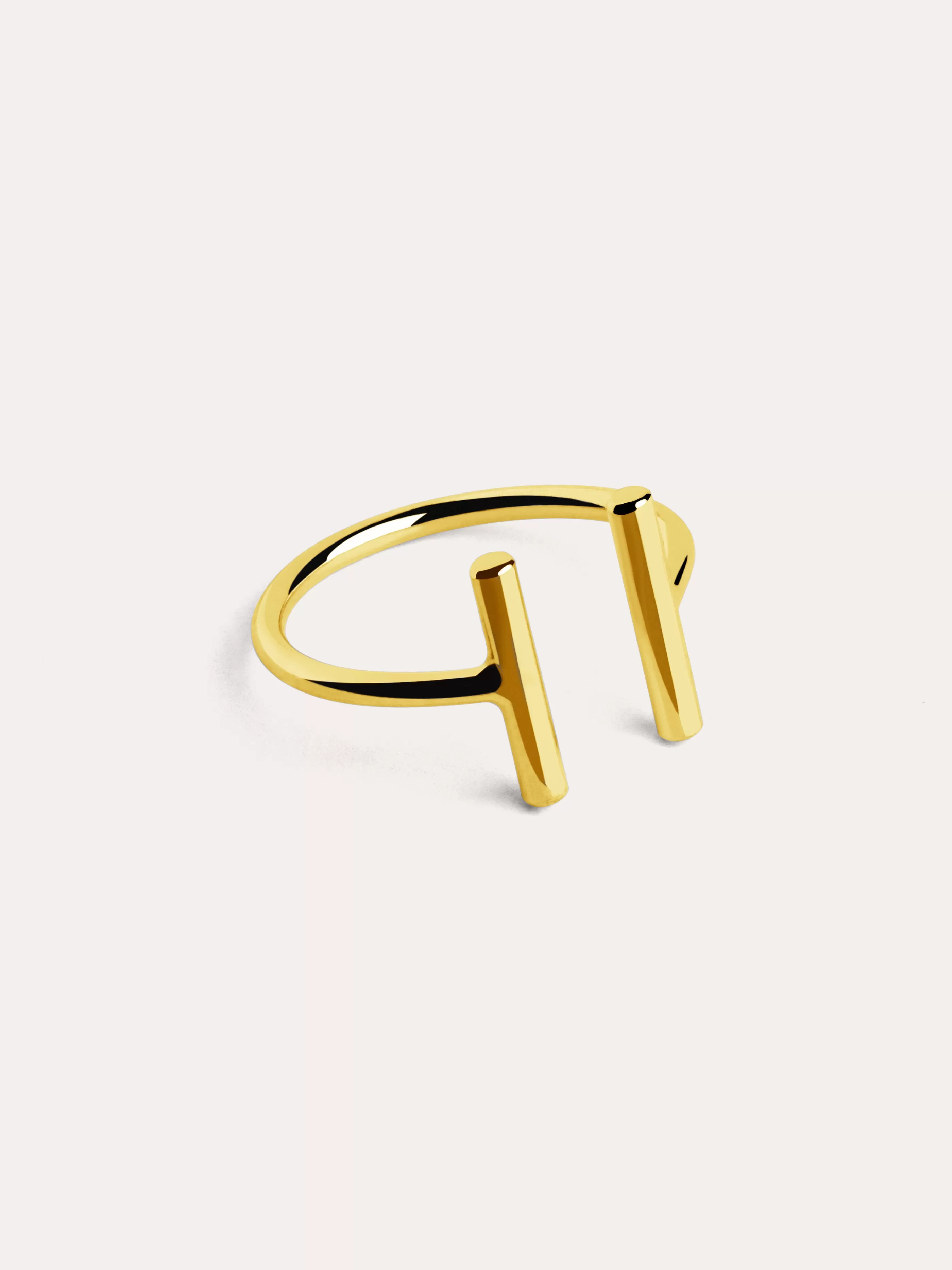 SINGULARU Anillo Sticks Plata Bano Oro- Anillos Ajustables