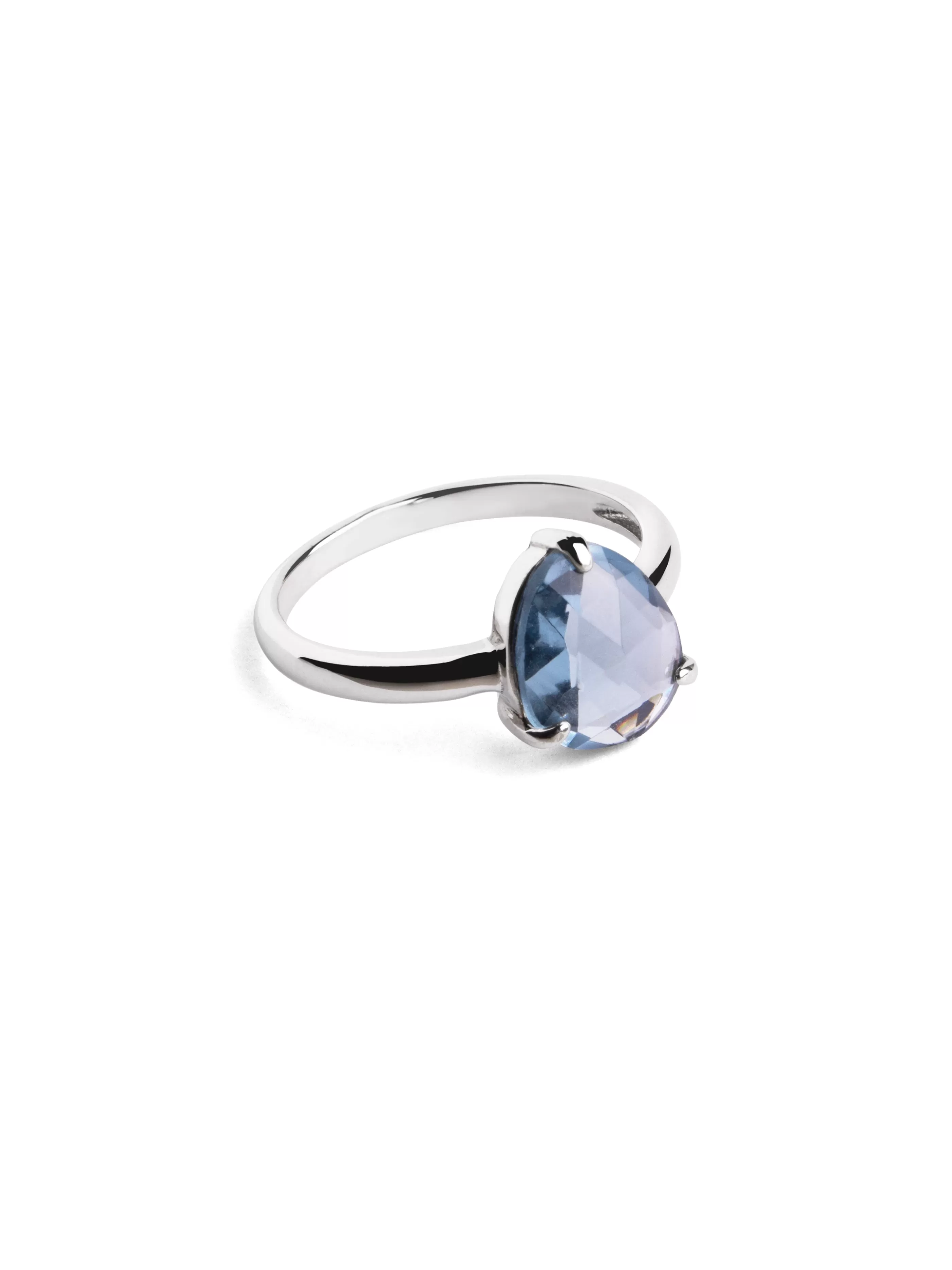 SINGULARU Anillo Topaz Drop Plata- Anillos Con Talla