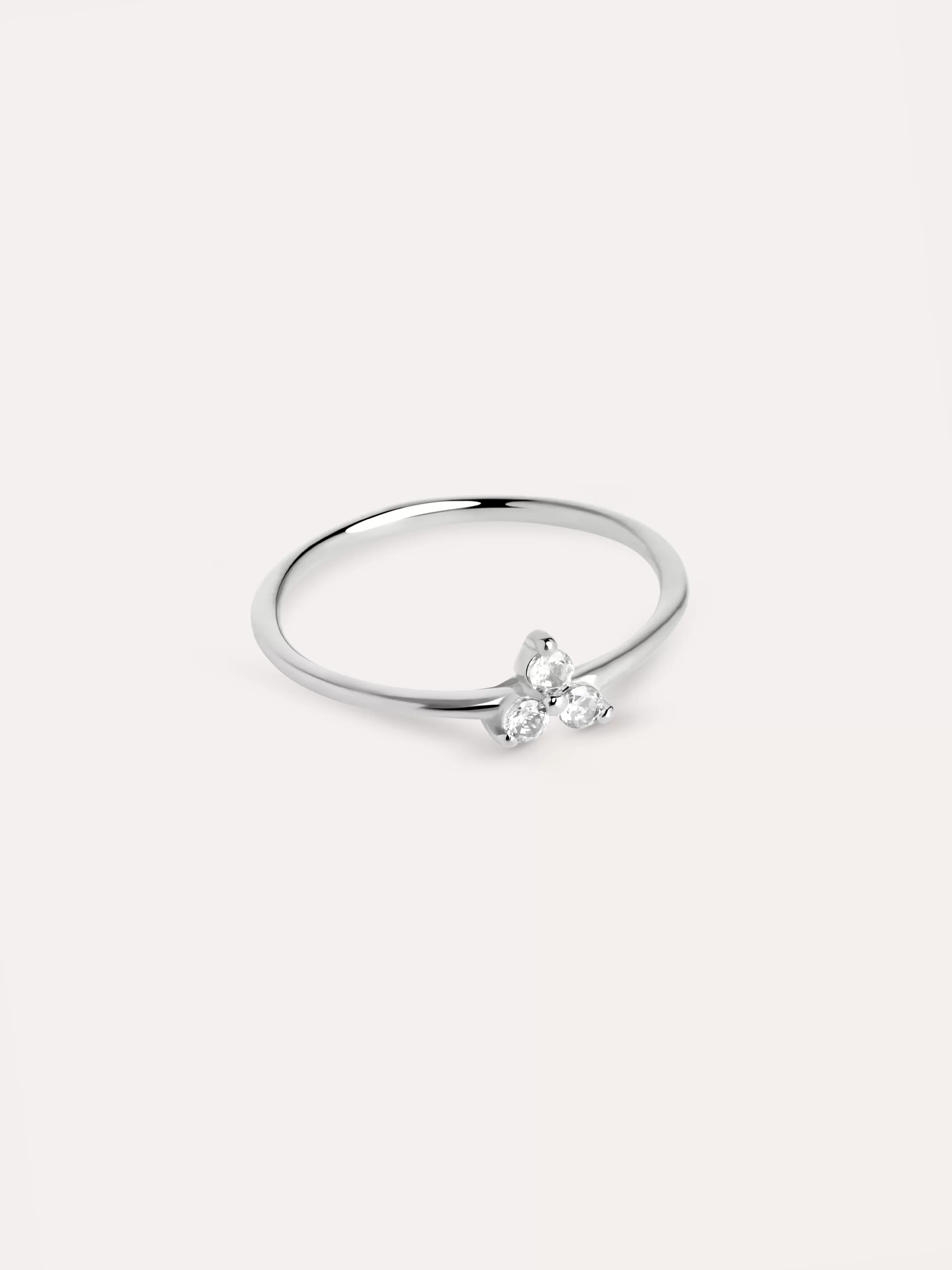 SINGULARU Anillo Trebol Plata- Anillos Con Talla