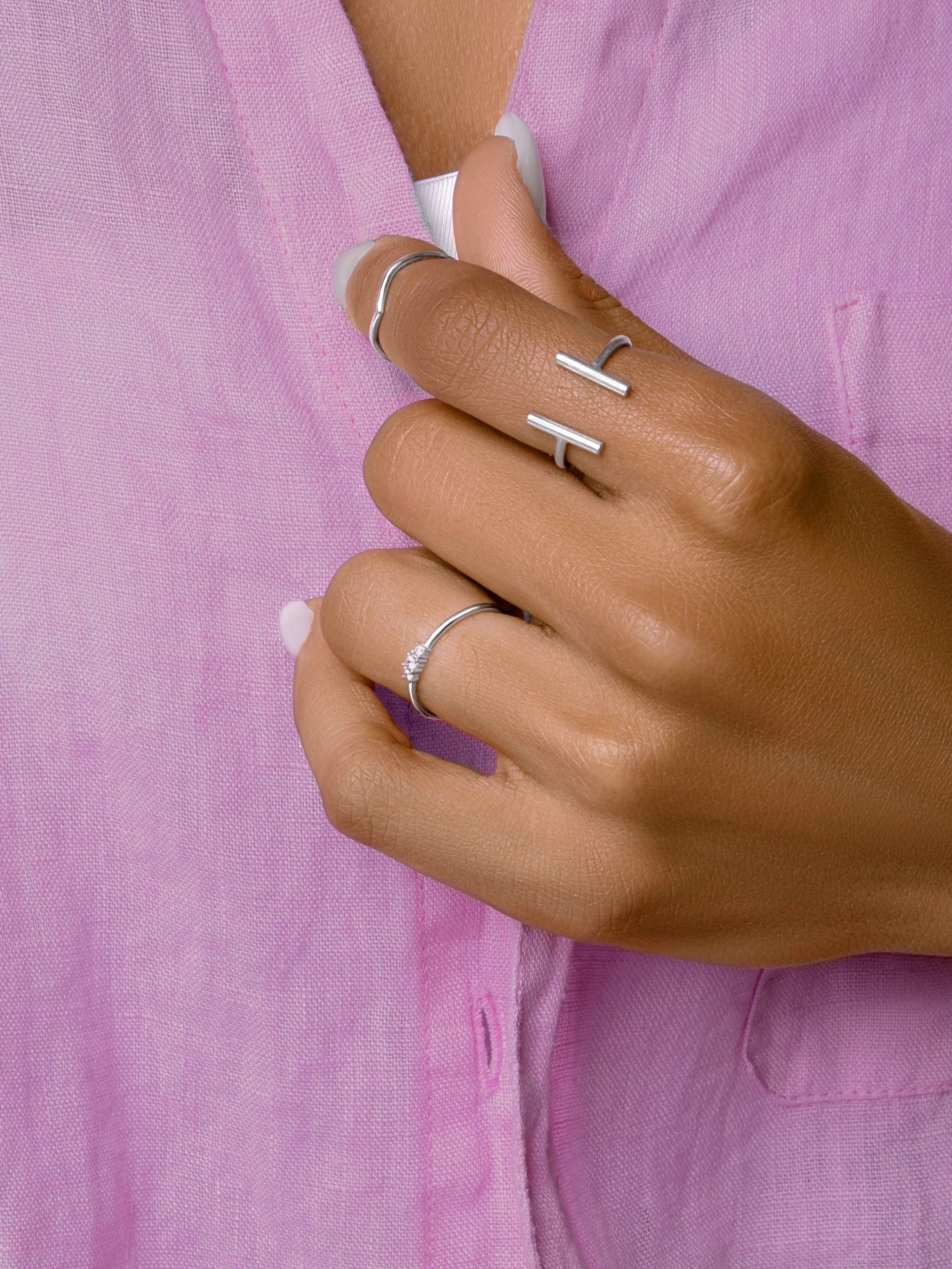 SINGULARU Anillo Trini Spark Plata- Anillos Con Talla