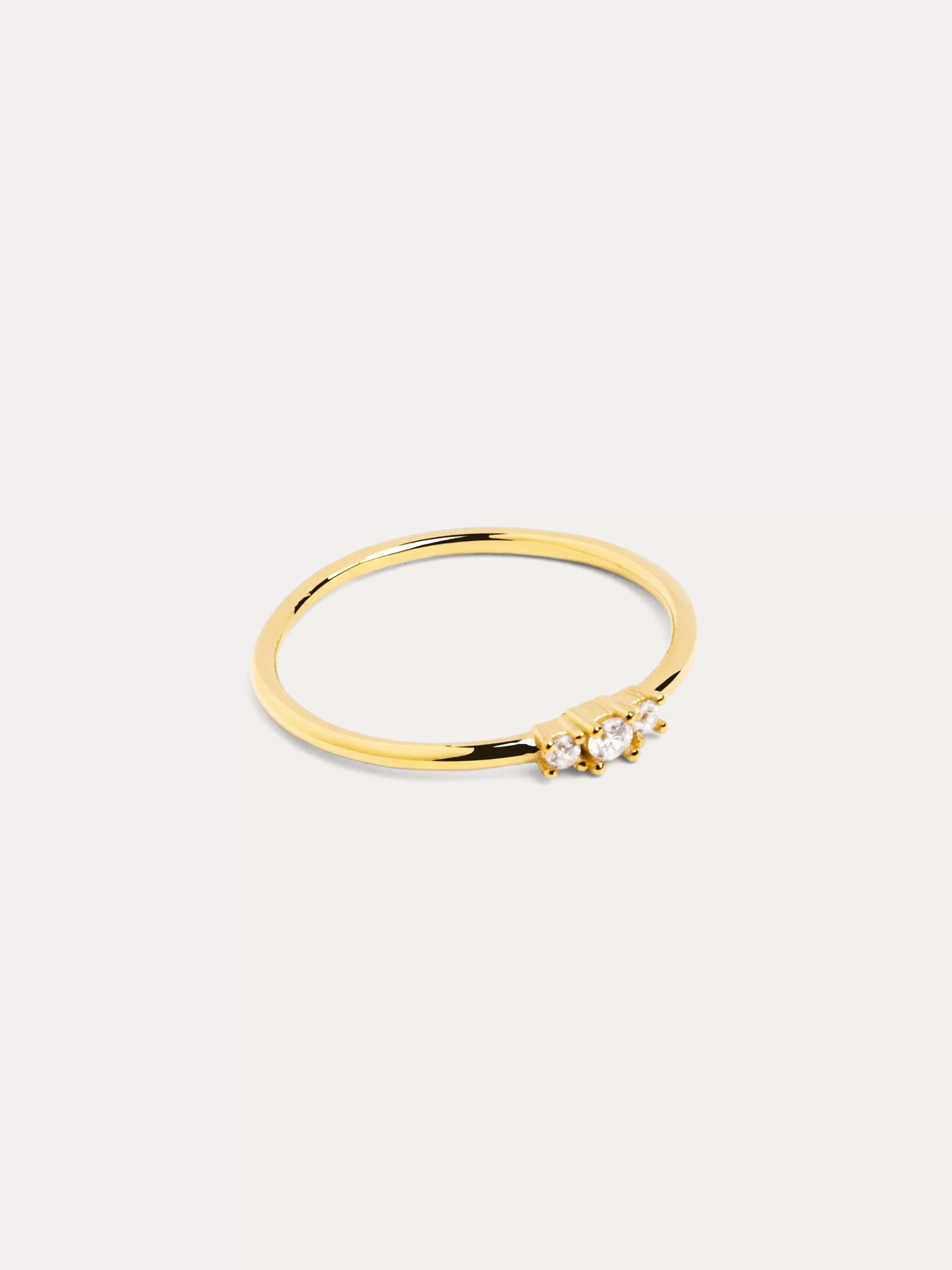 SINGULARU Anillo Trini Spark Plata Bano Oro- Anillos Con Talla