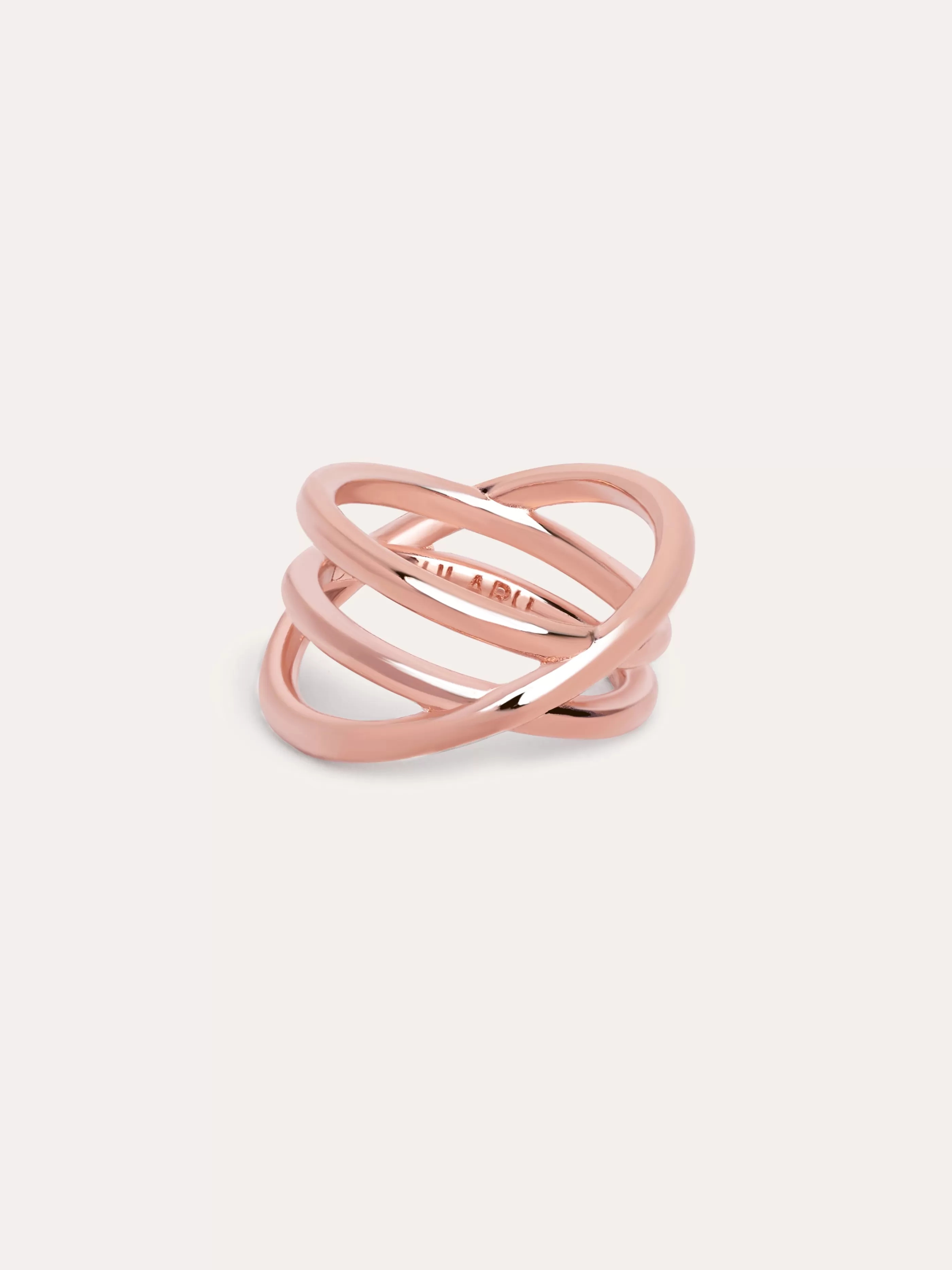 SINGULARU Anillo Trinity Bano Oro Rosa- Anillos Con Talla