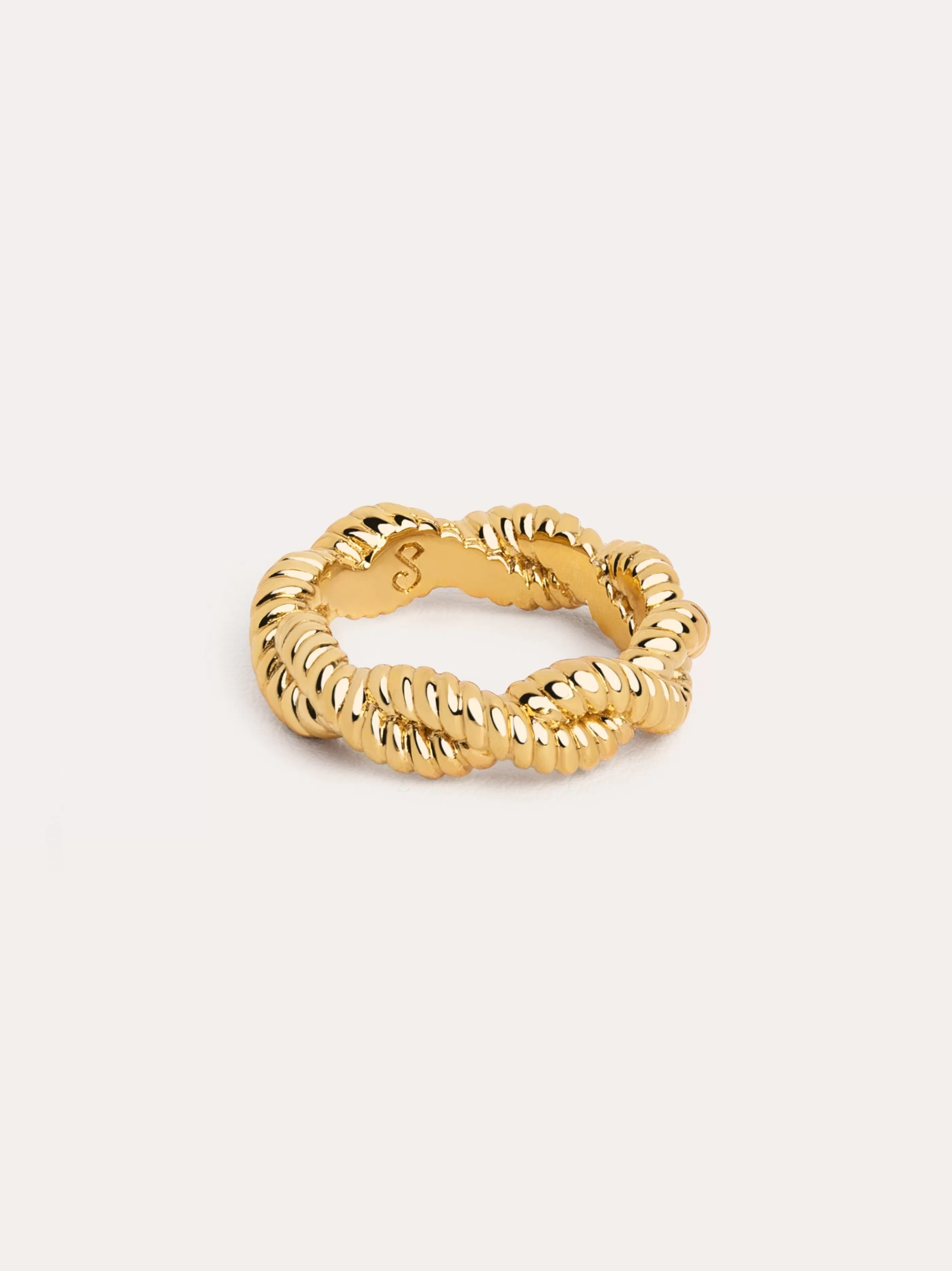 SINGULARU Anillo Twister Bano Oro- Anillos Con Talla