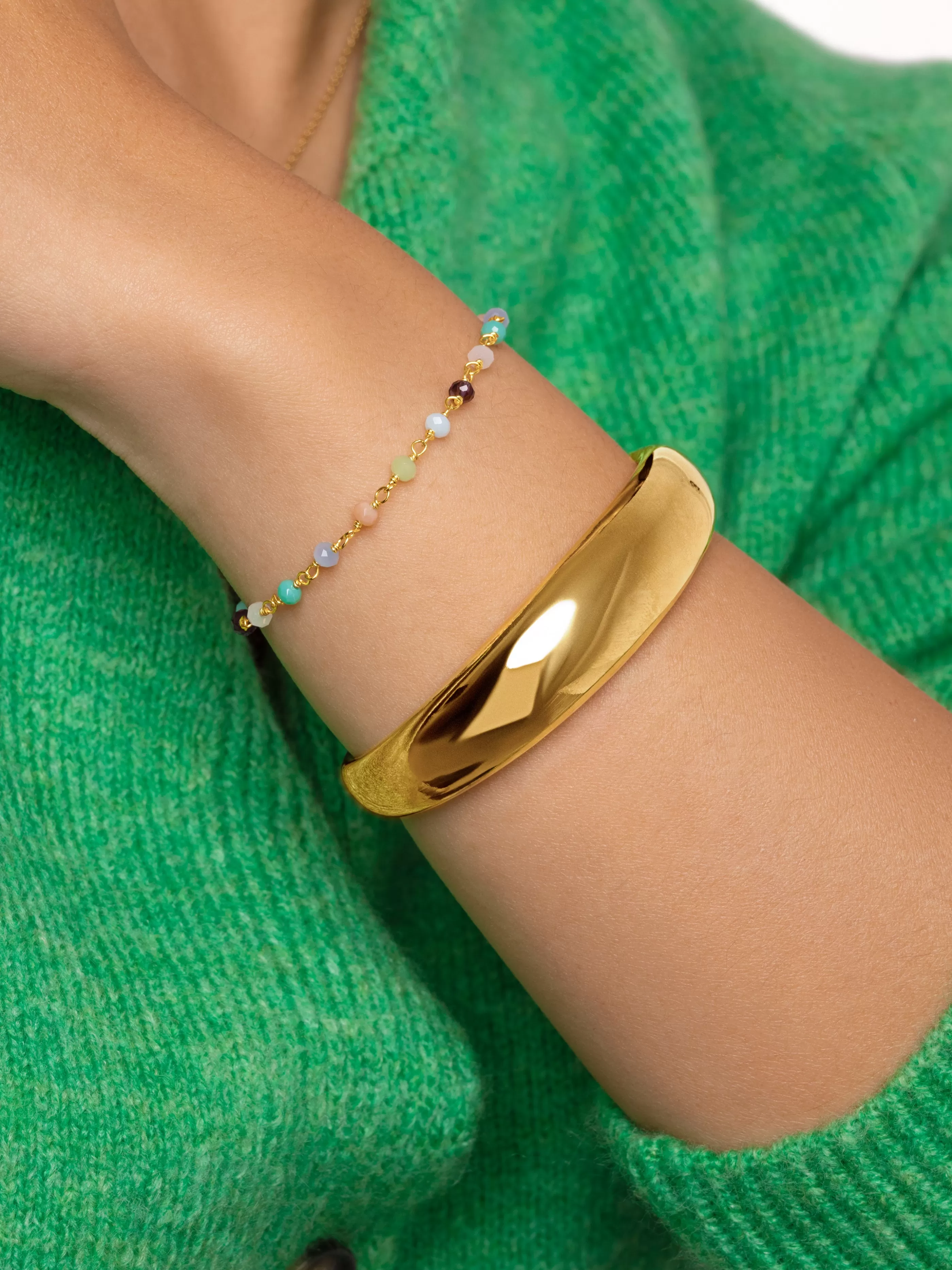SINGULARU Brazalete Curve Bano Oro- Brazaletes