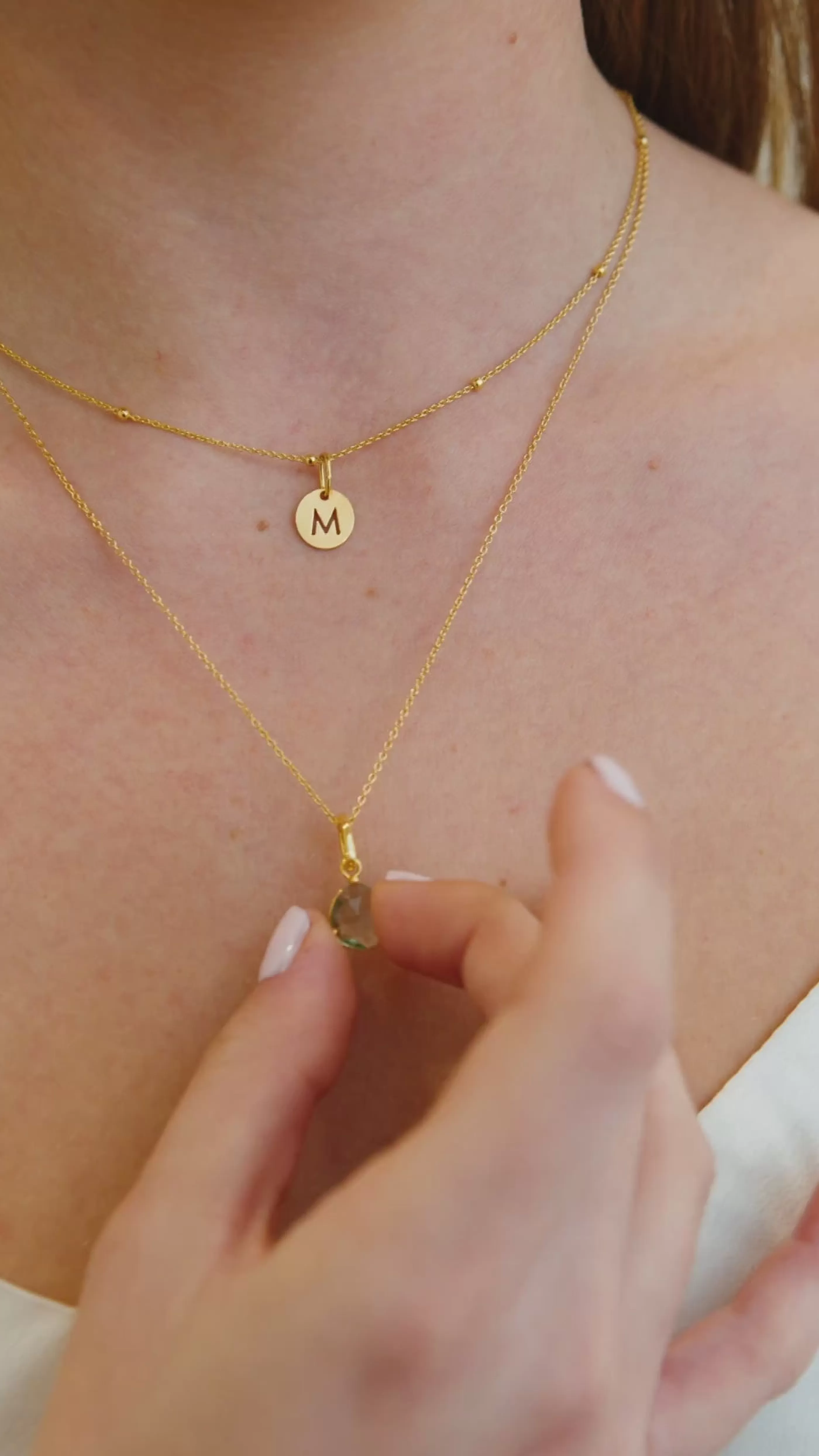 SINGULARU Charm Birthstones Plata Bano Oro- Collares De Colores