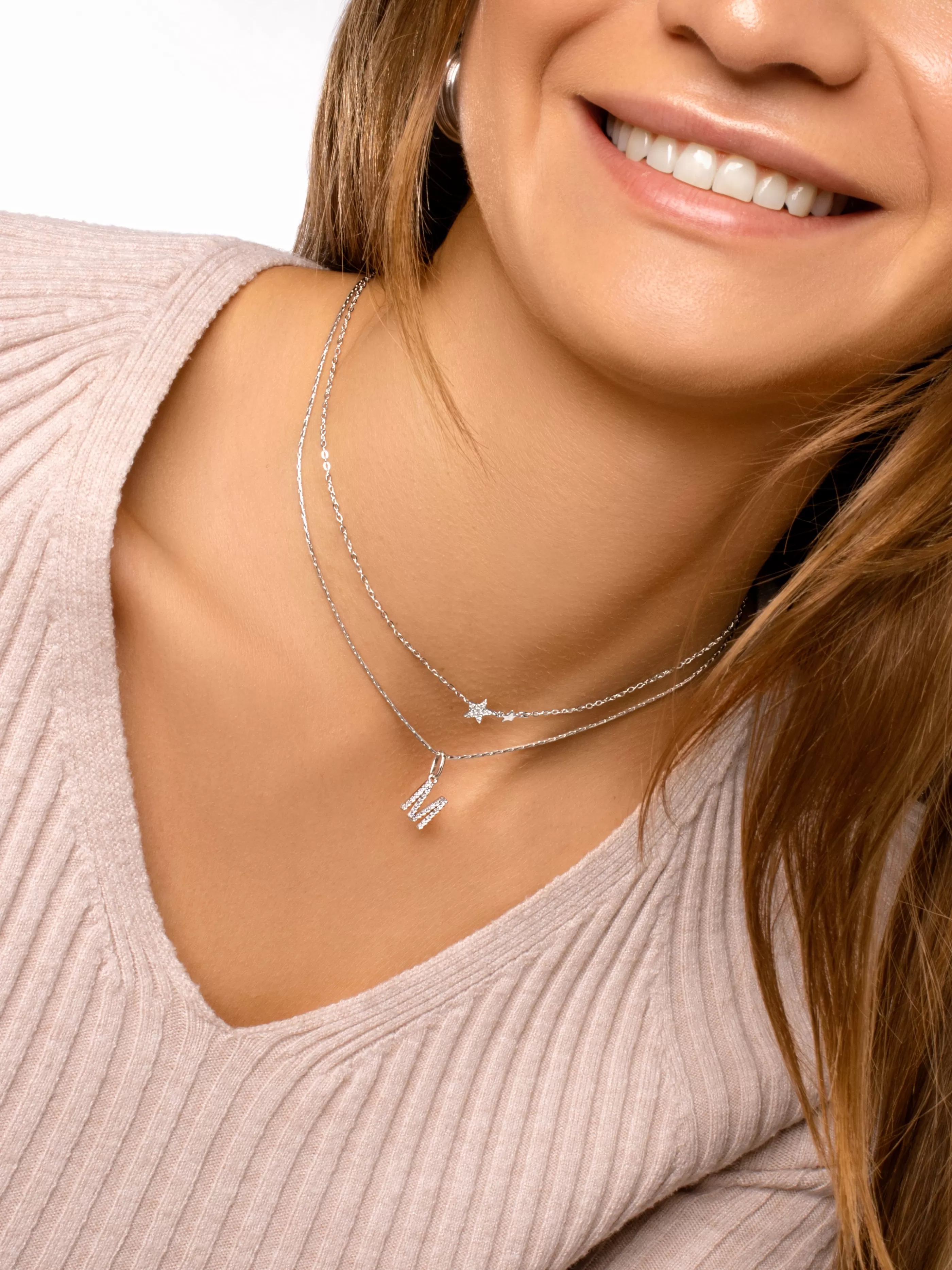 SINGULARU Charm Letter Spark Plata- Charms Para Collares