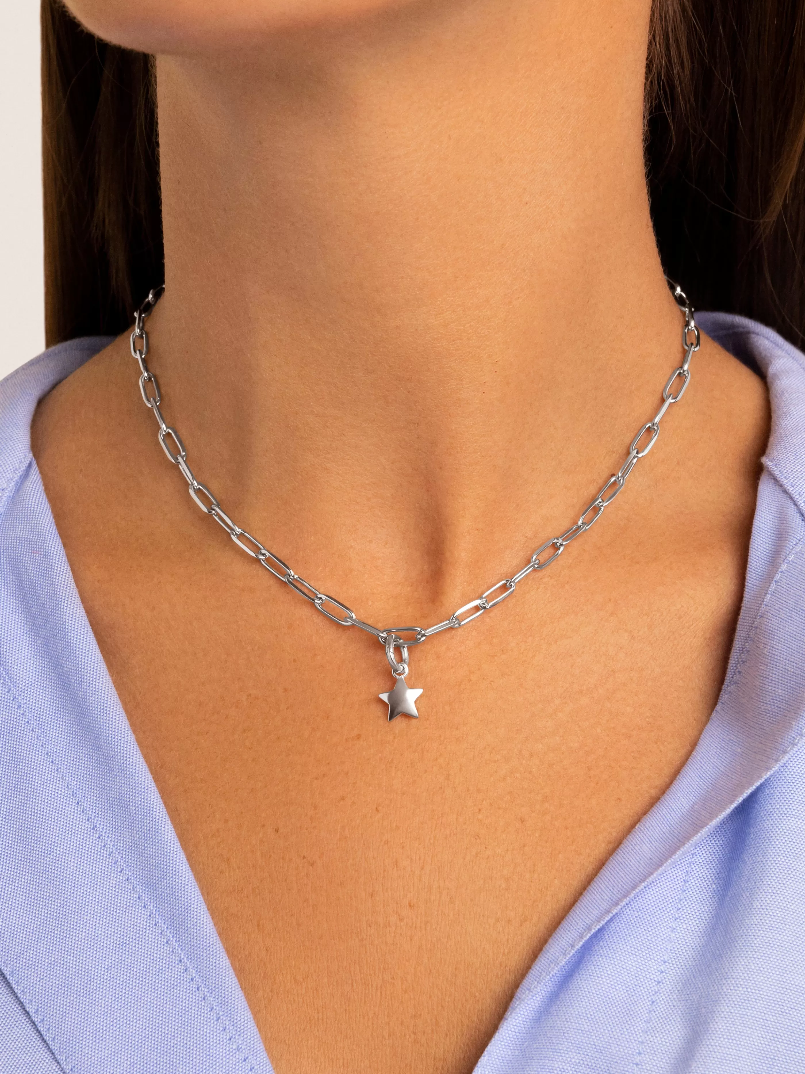 SINGULARU Charm Simple Star Plata- Charms Para Collares
