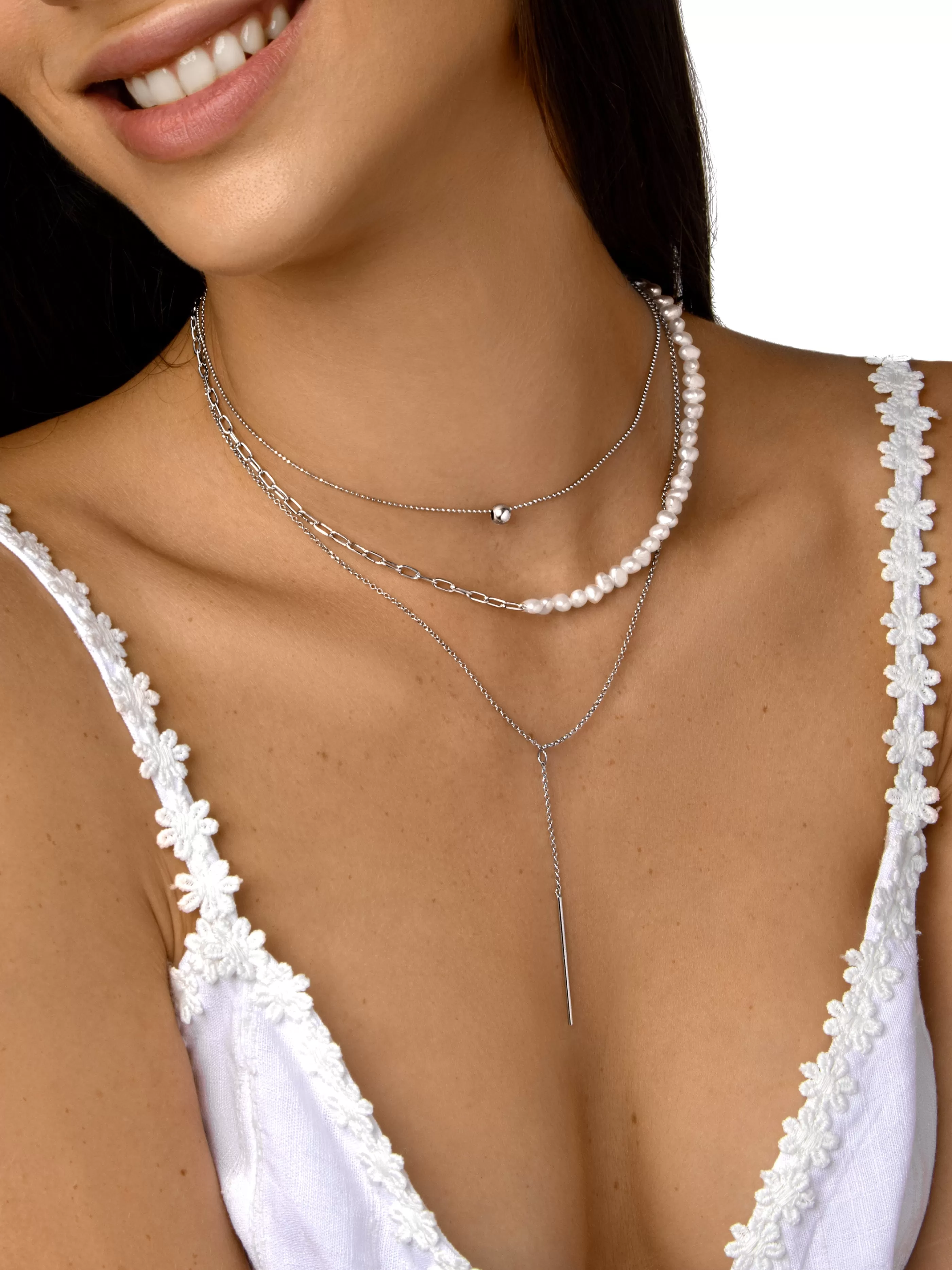SINGULARU Collar Chic Pearl- Collares Con Perlas