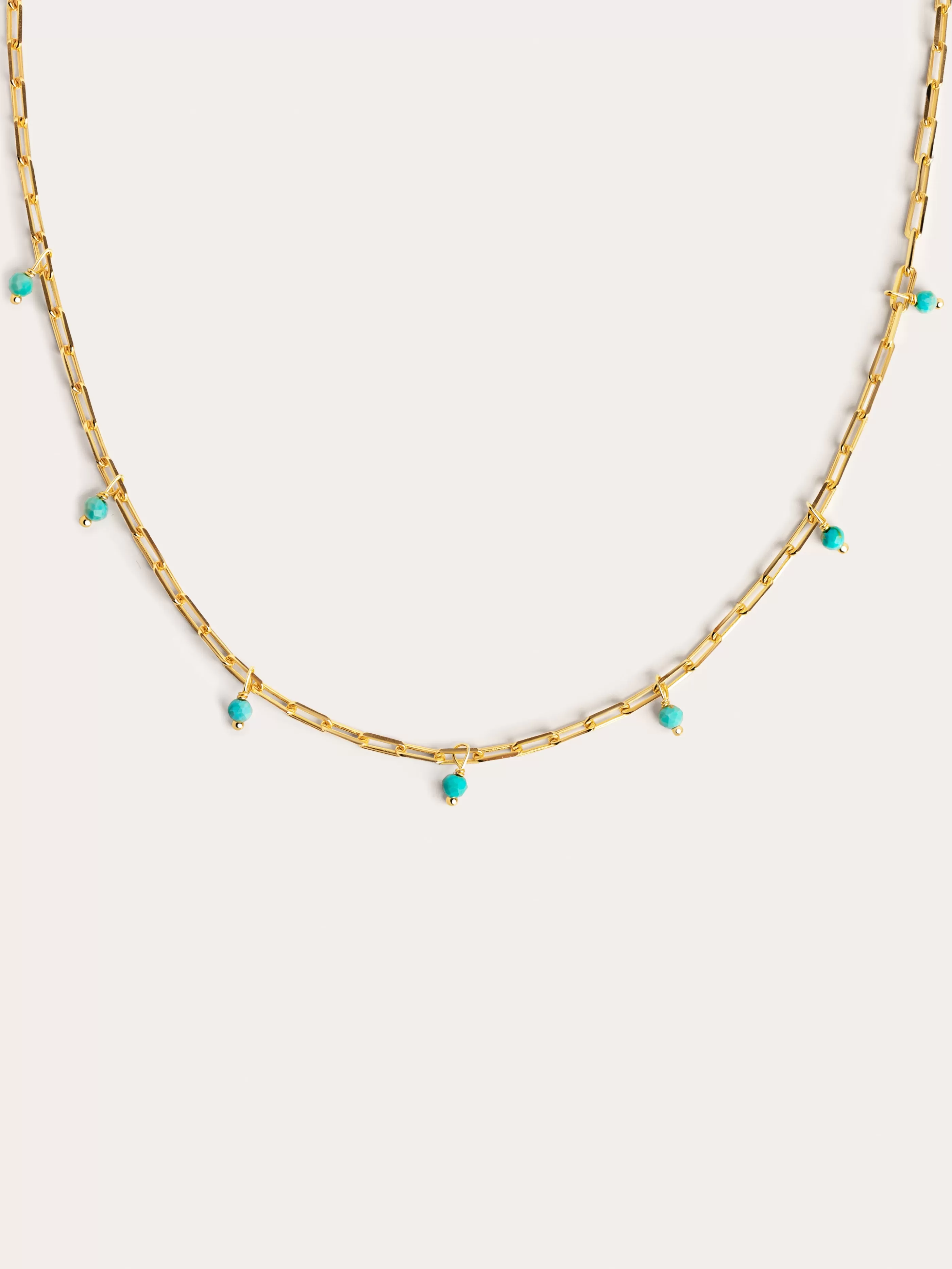 SINGULARU Collar Chic Turquoise Plata Bano Oro- Collares De Colores