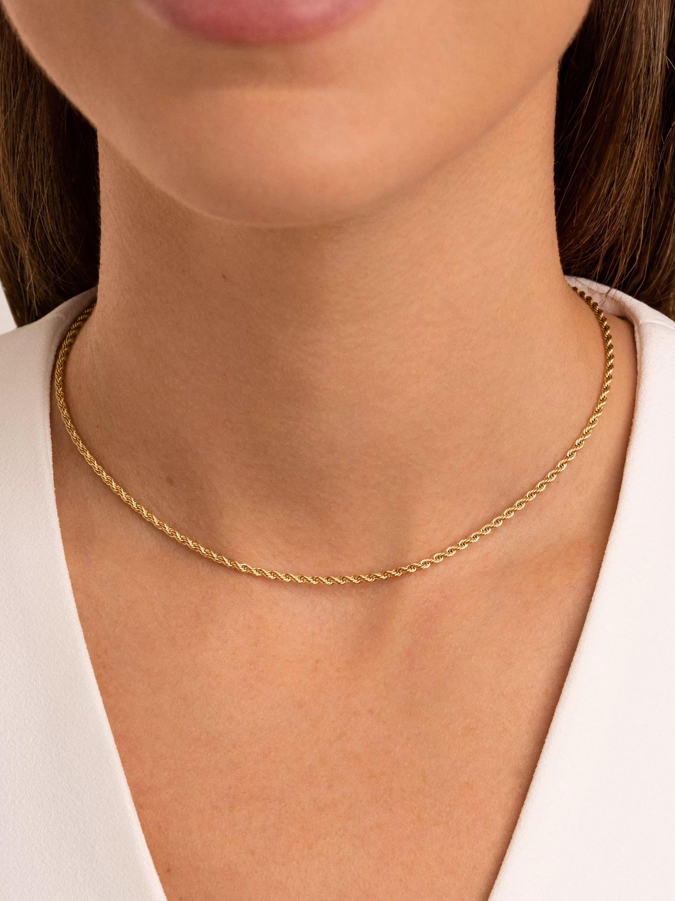 SINGULARU Collar Cord Acero Bano Oro- Cadenas
