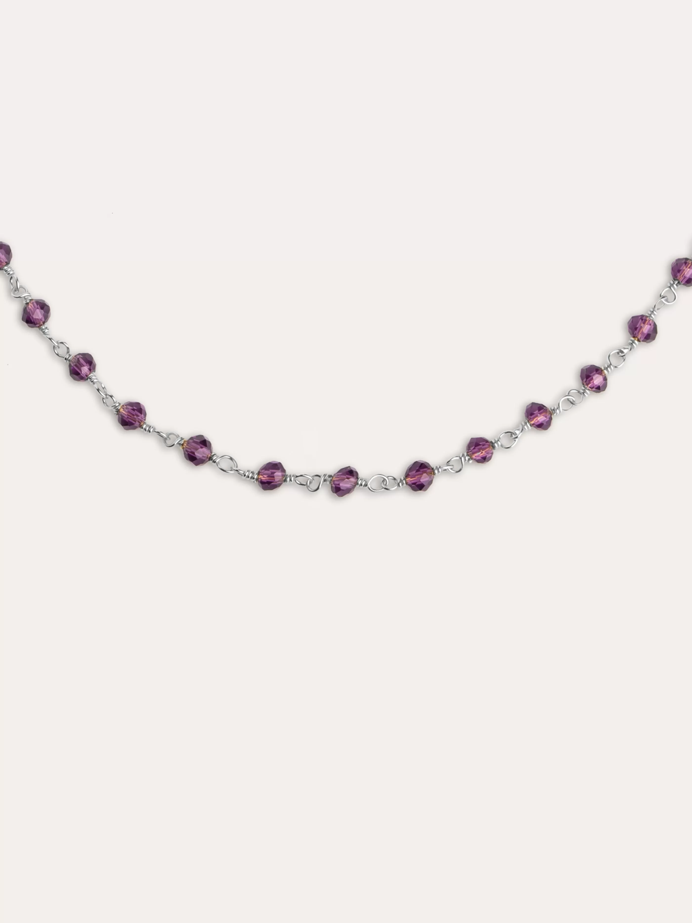 SINGULARU Collar Crystals Lavande Plata- Collares De Colores