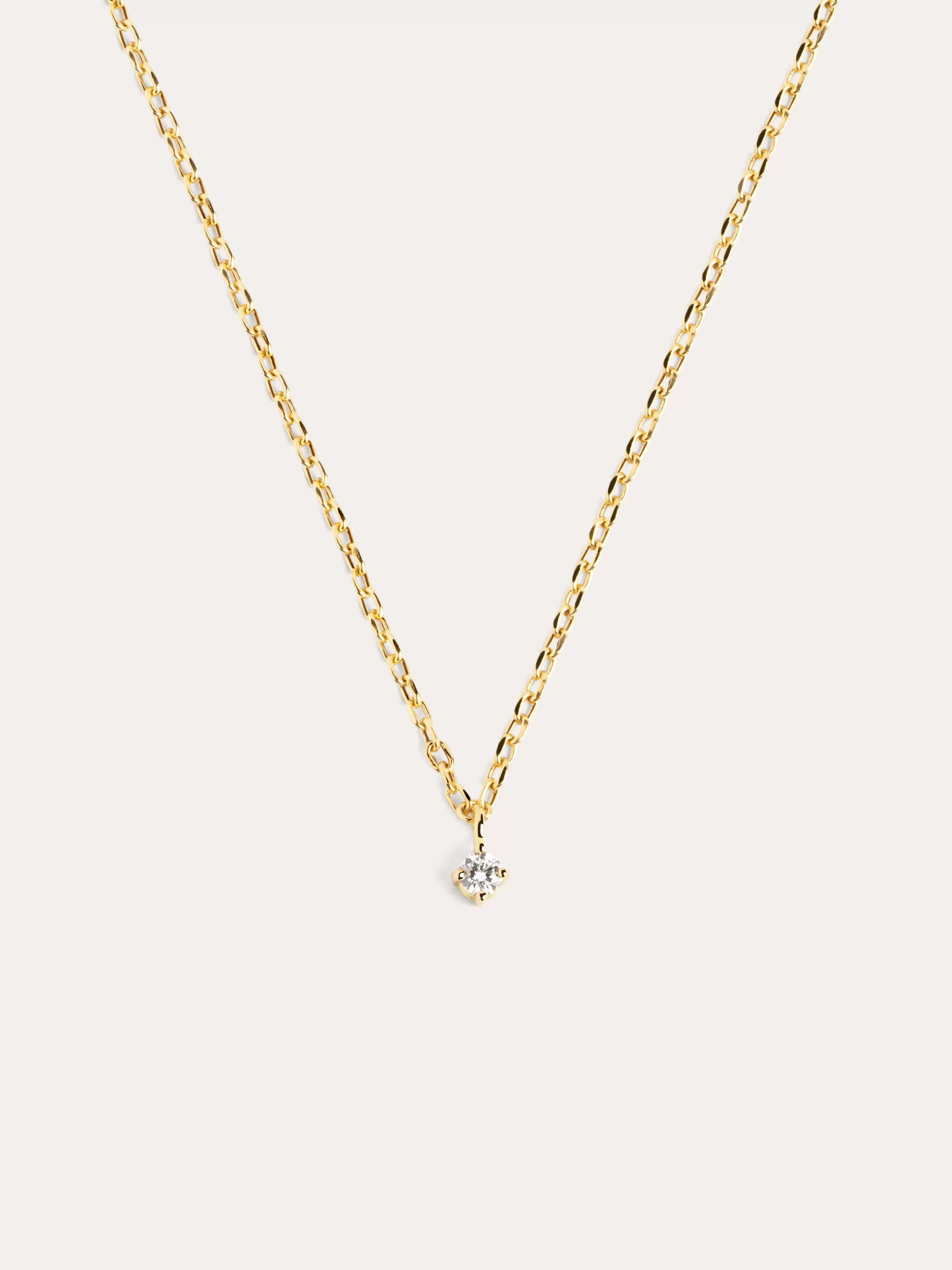 SINGULARU Collar Dianna Oro Amarillo 18Kt Con Diamante- Joyas Oro 18Kt Y Diamantes