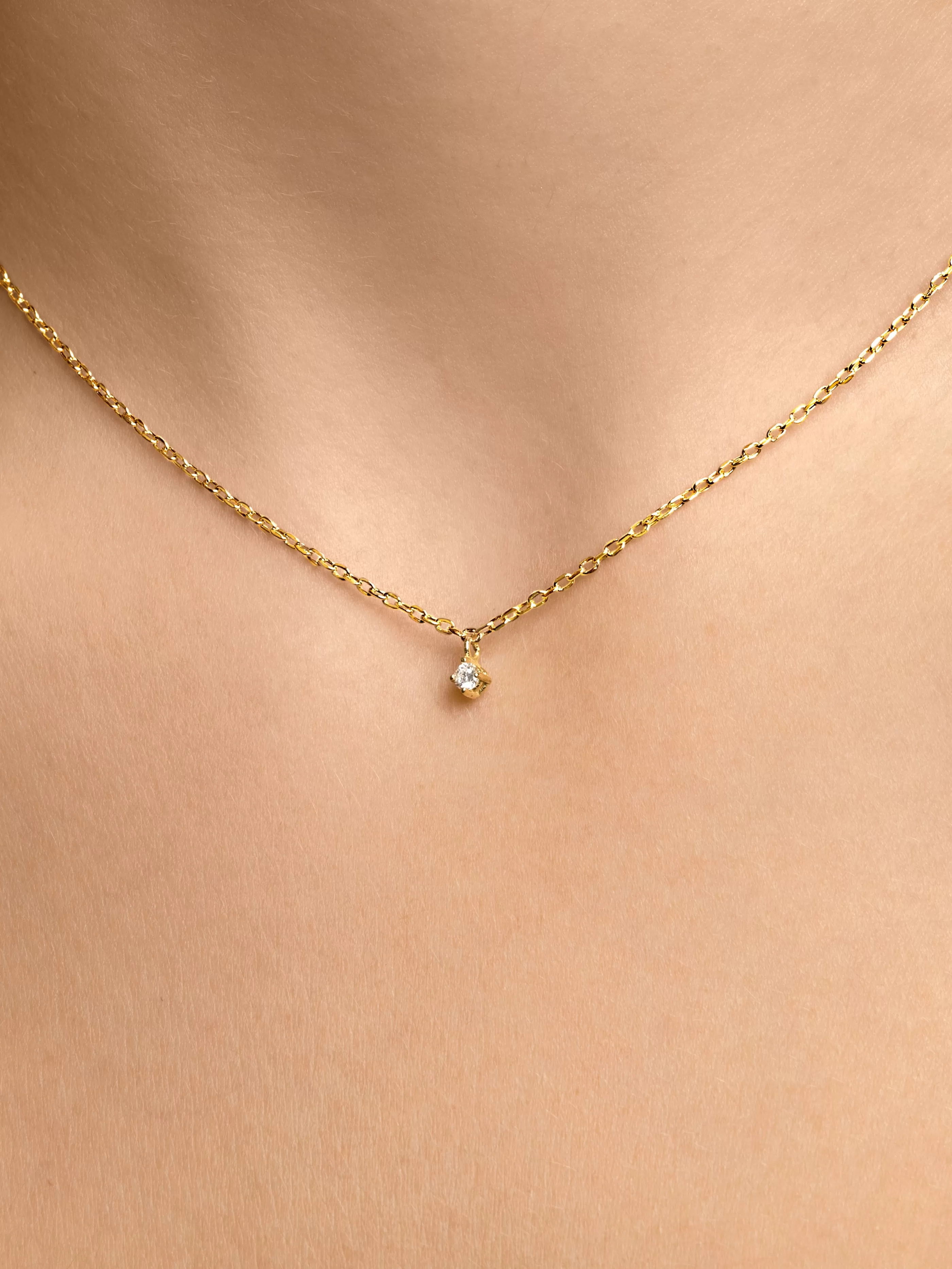 SINGULARU Collar Dianna Oro Amarillo 18Kt Con Diamante- Joyas Oro 18Kt Y Diamantes