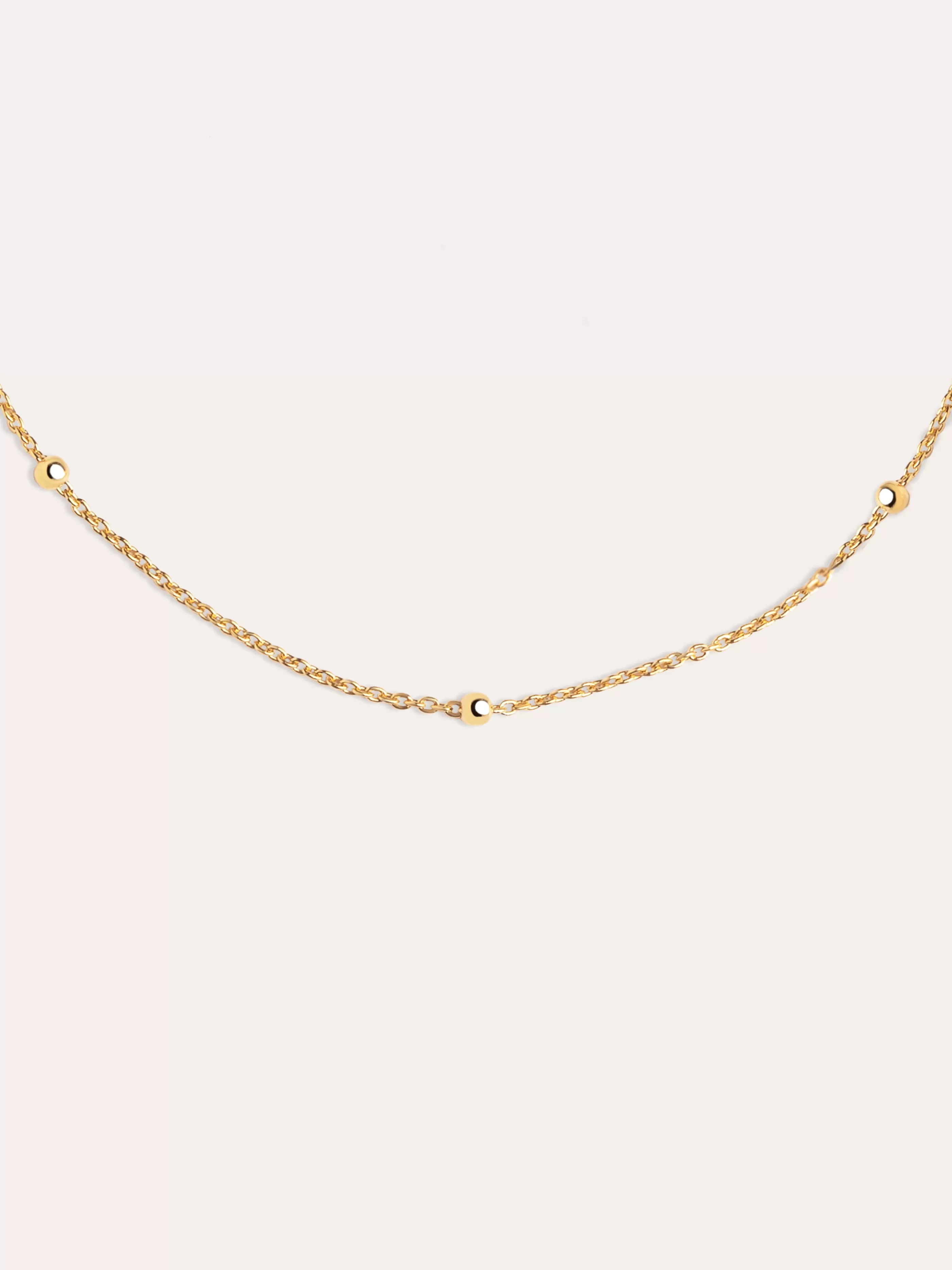 SINGULARU Collar Dots Plata Bano Oro- Cadenas