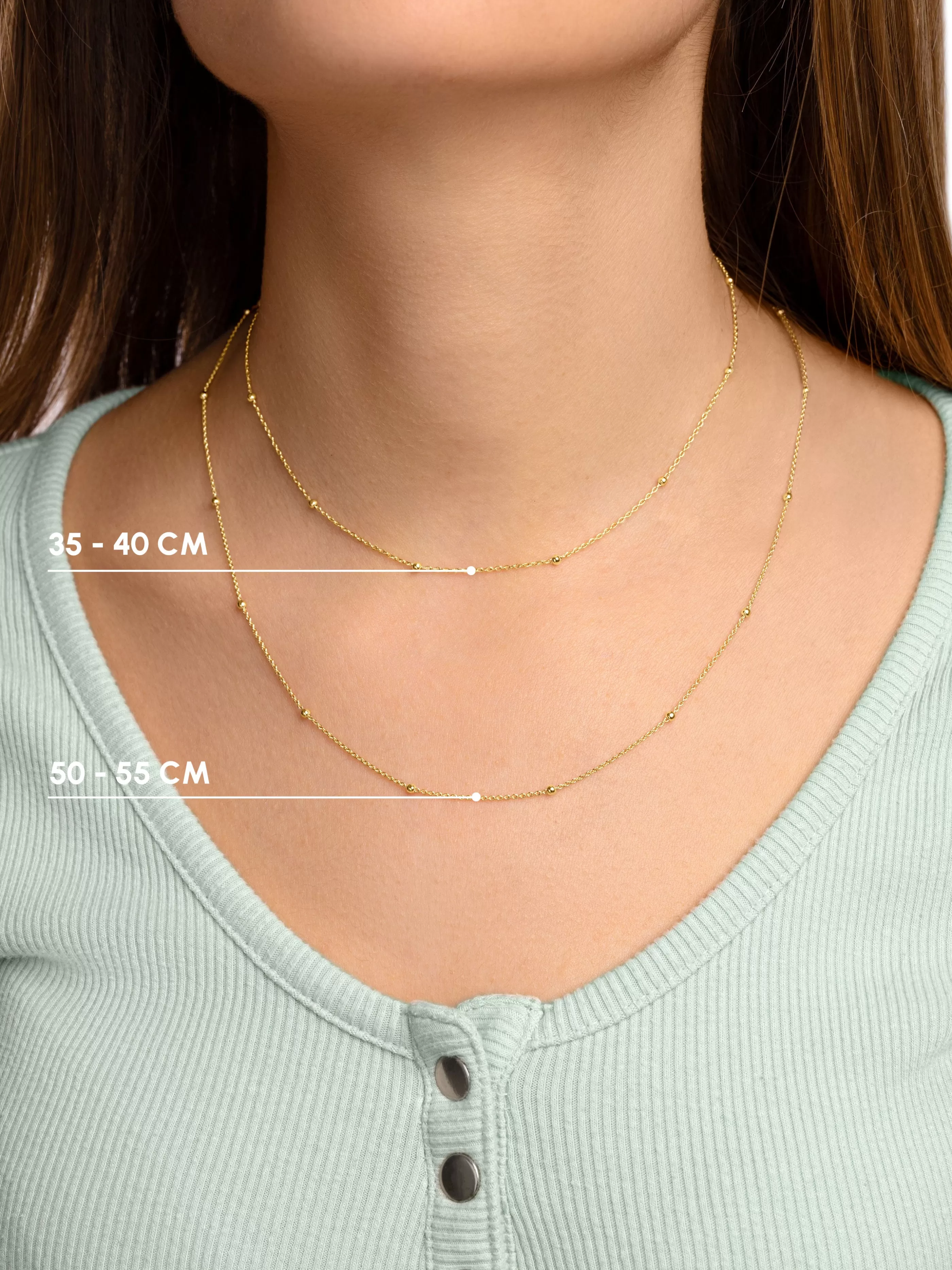 SINGULARU Collar Dots Plata Bano Oro- Cadenas