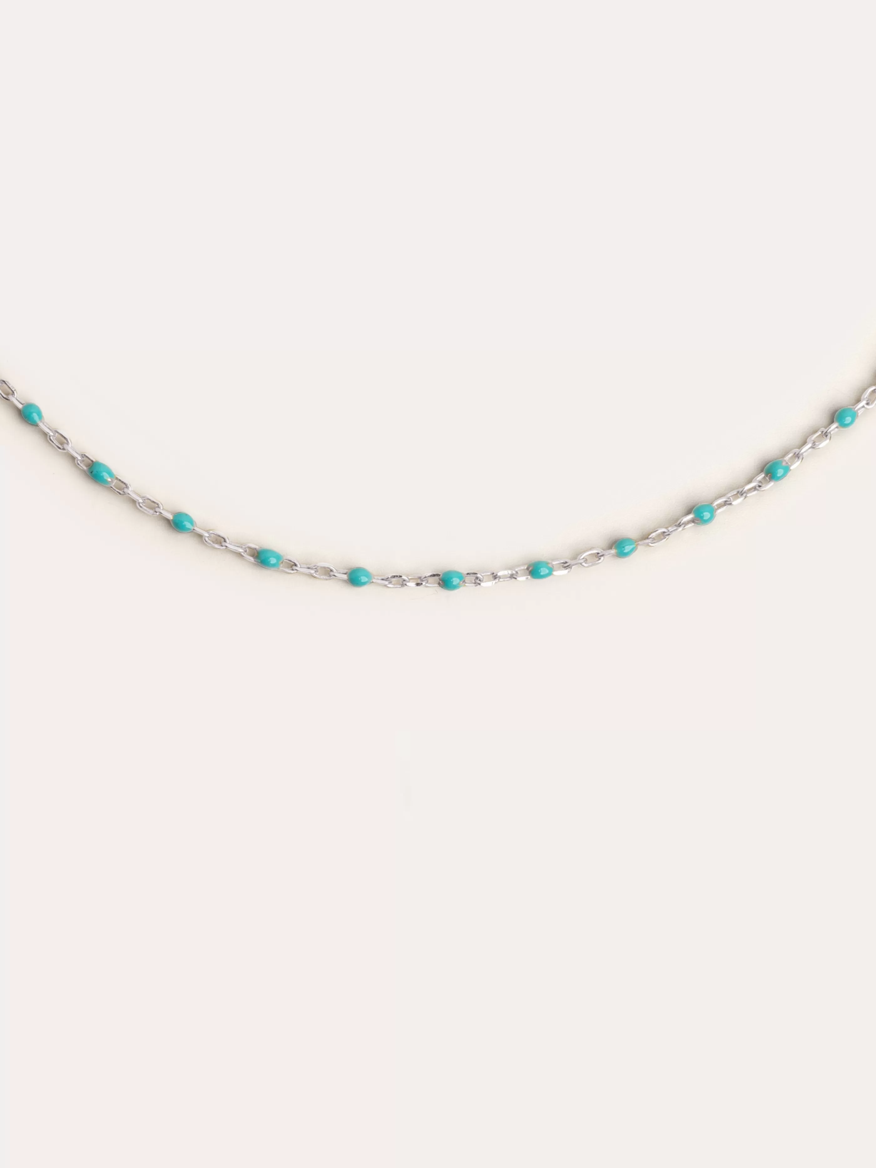 SINGULARU Collar Dots Turquoise Enamel Plata- Collares De Colores