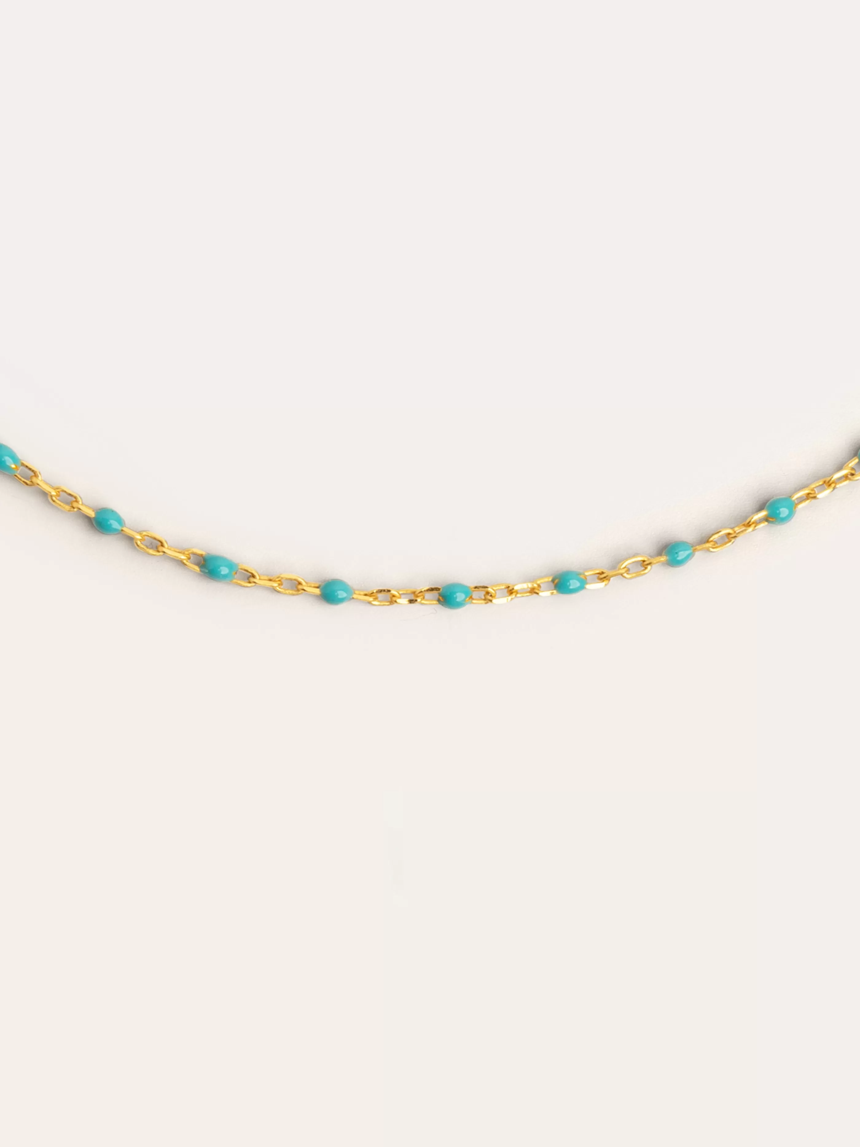 SINGULARU Collar Dots Turquoise Enamel Plata Bano Oro- Collares De Colores