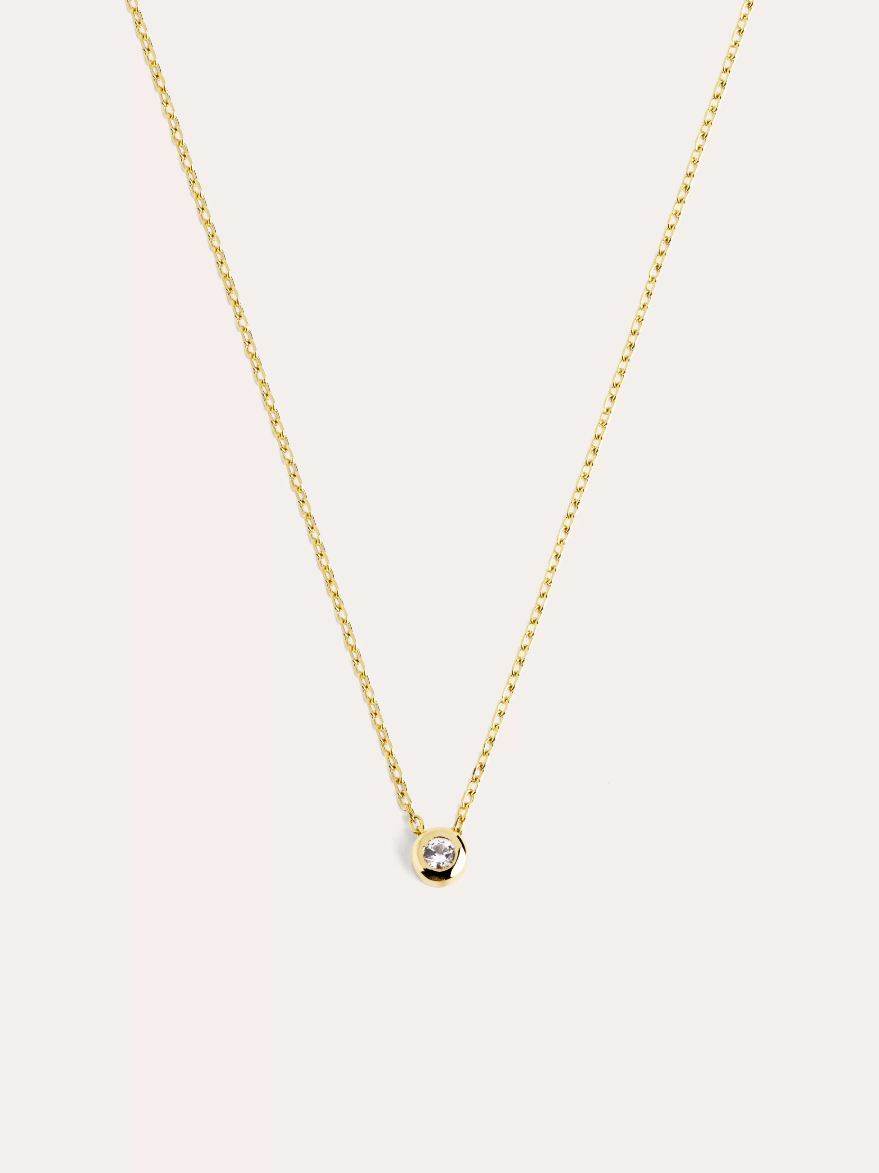 SINGULARU Collar Grace Oro Amarillo 9Kt Con Topacio Blanco- Joyas Oro 9Kt