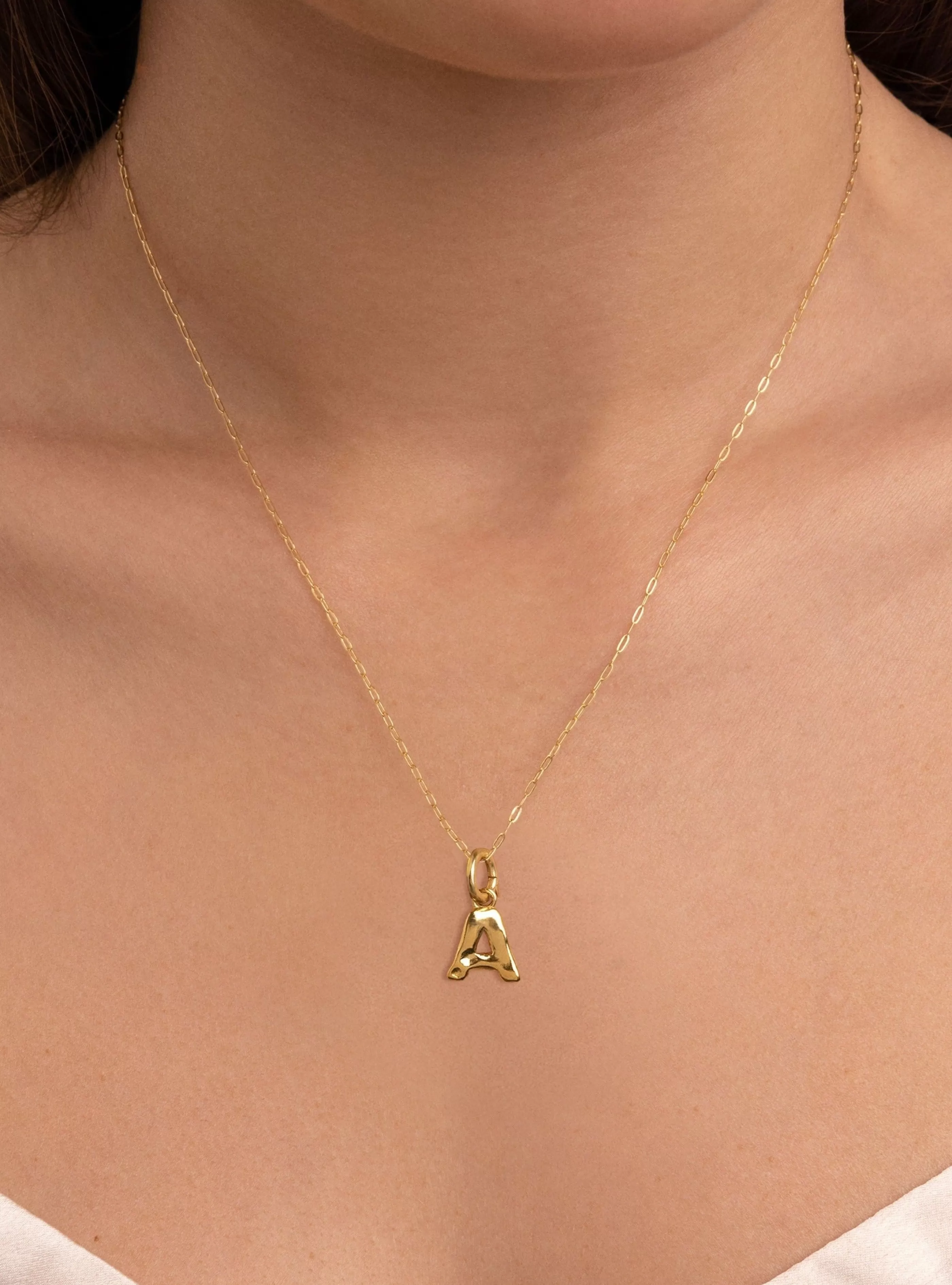 SINGULARU Collar Letter Organic Plata Bano Oro- Collares Personalizados