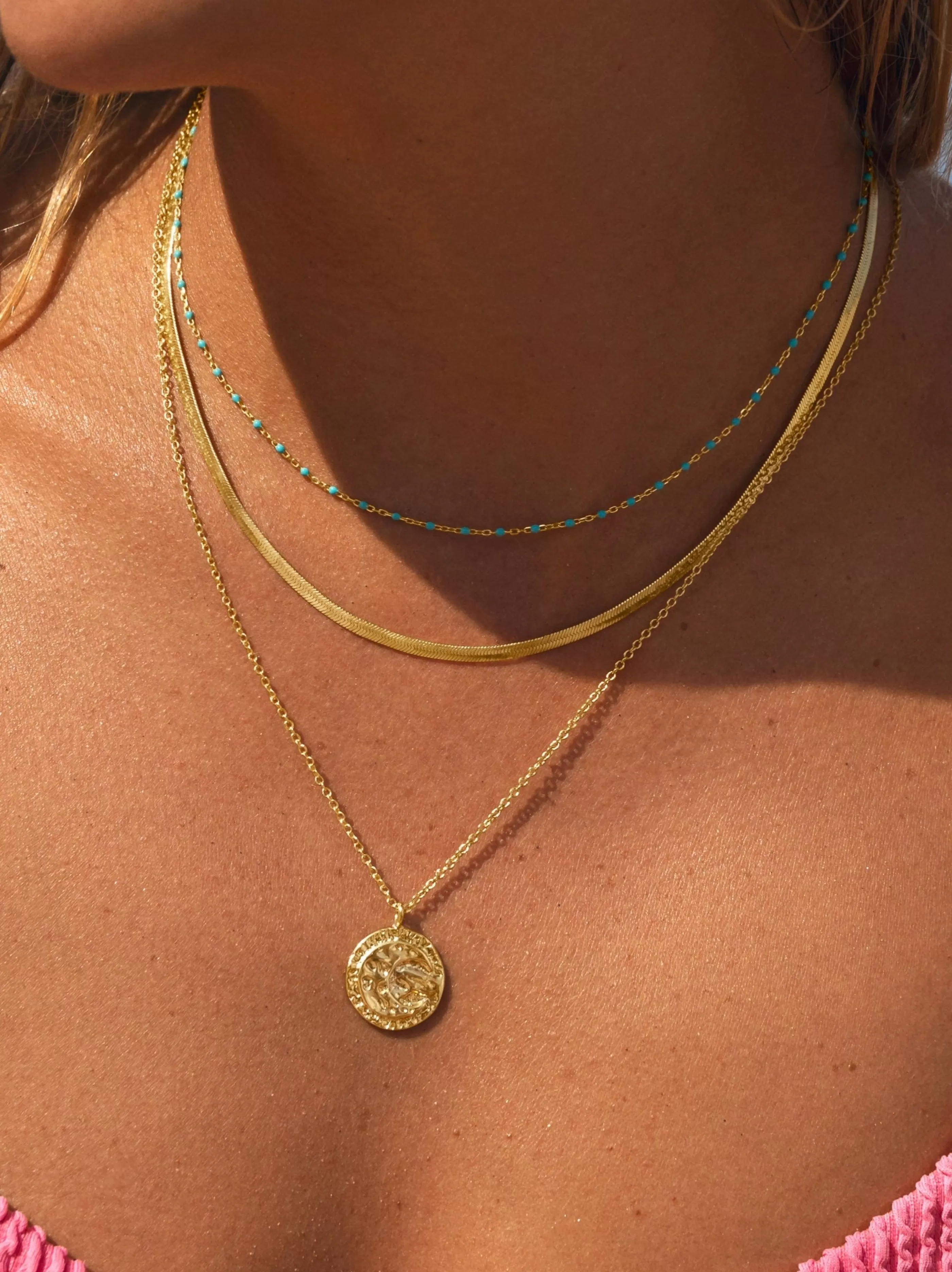 SINGULARU Collar Lisse S Acero Bano Oro- Cadenas