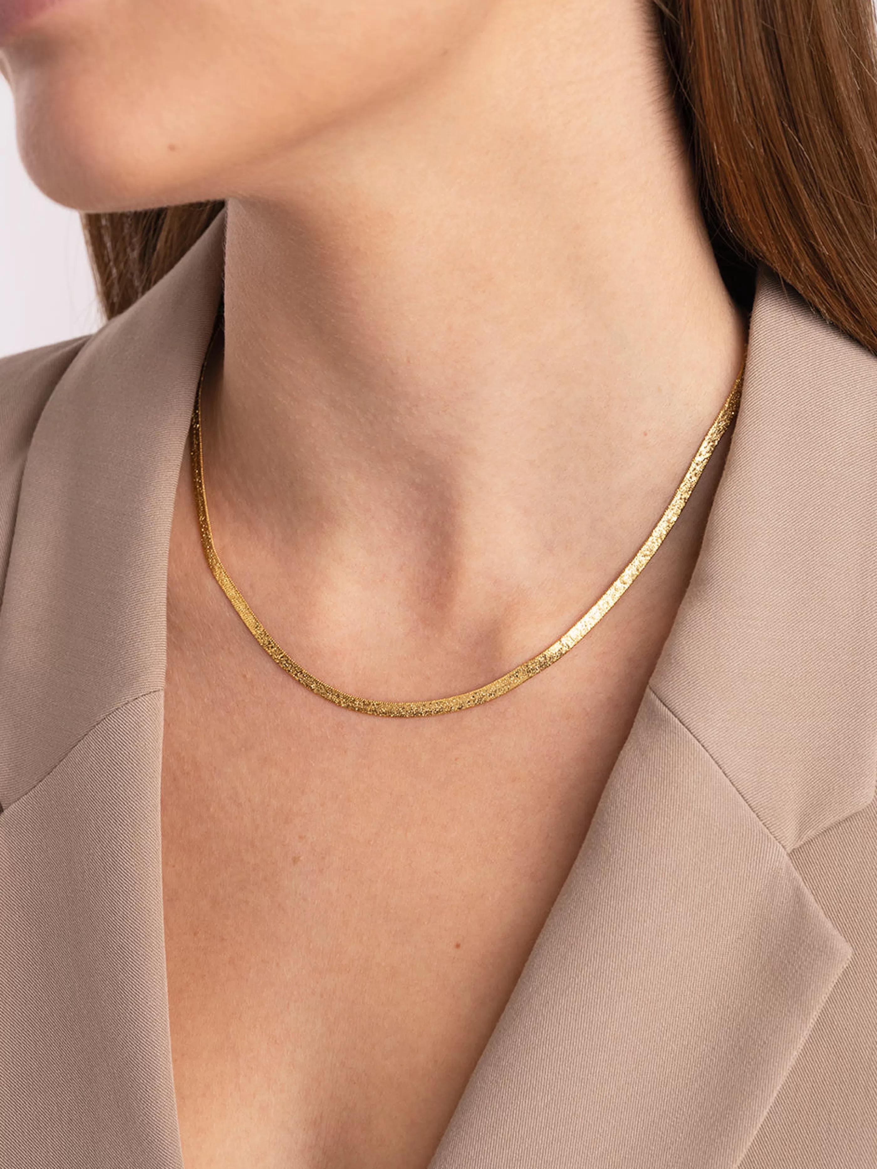 SINGULARU Collar Lisse Sparkling Bano Oro- Cadenas
