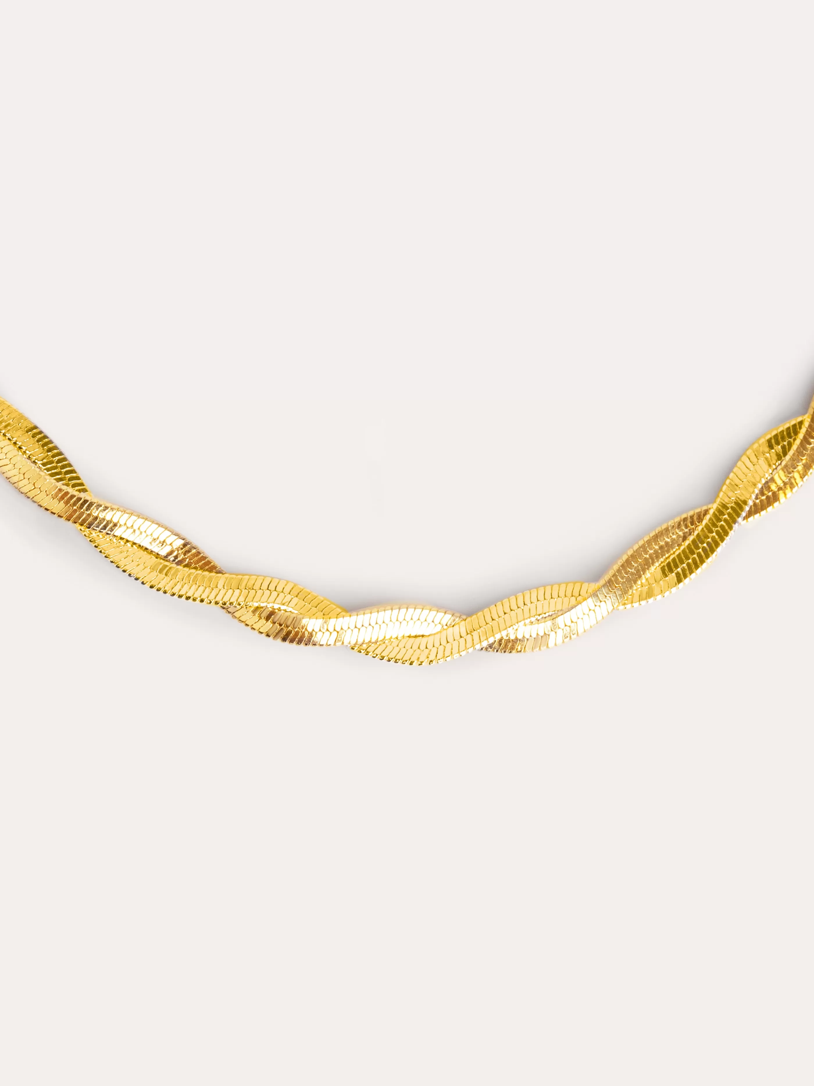 SINGULARU Collar Lisse Twister Acero Bano Oro- Cadenas