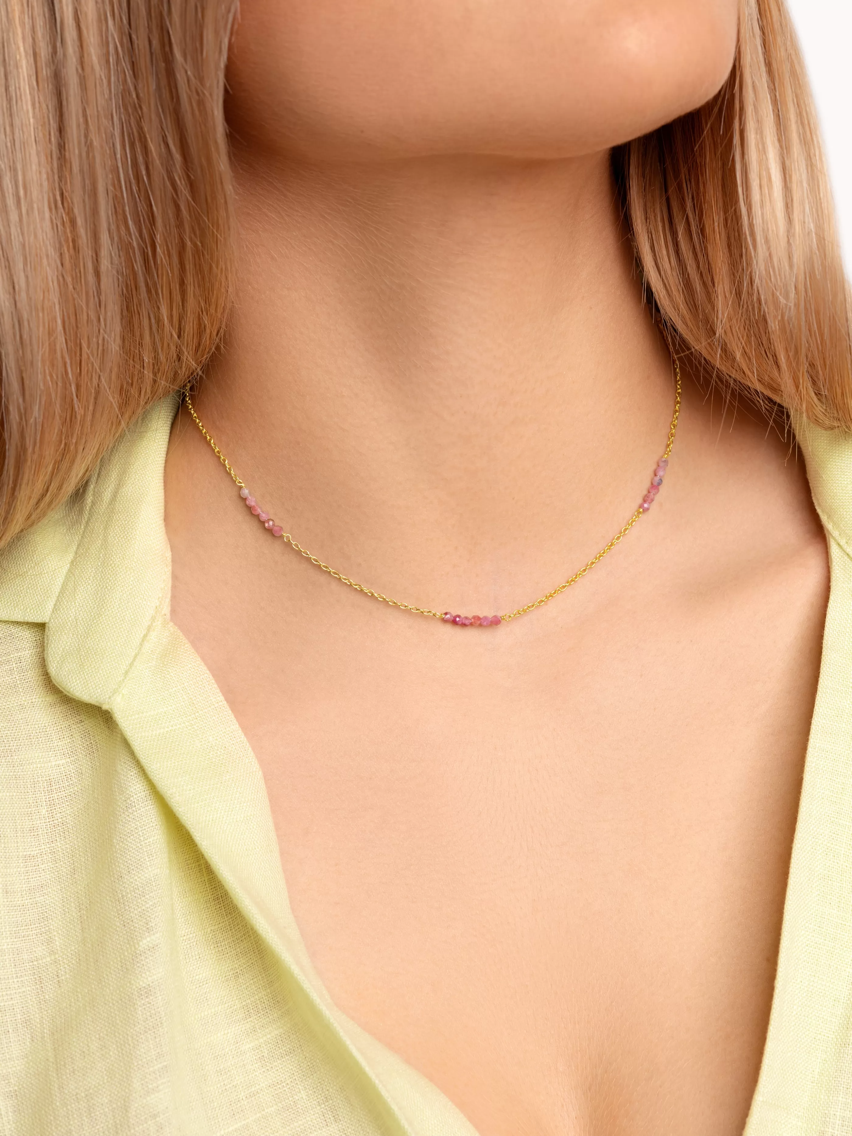 SINGULARU Collar Marea Syra Plata Bano Oro- Collares De Colores