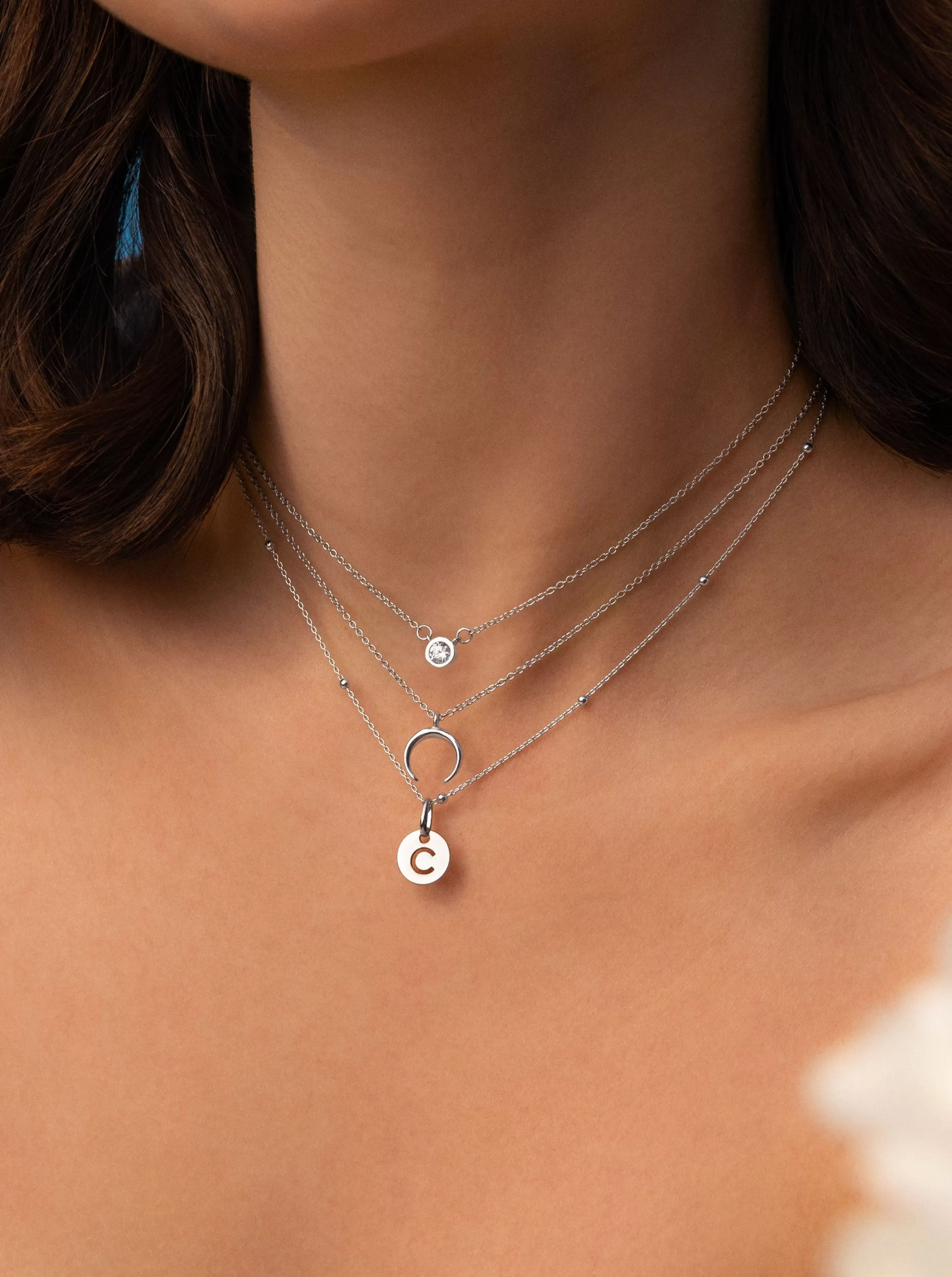 SINGULARU Collar Mini Medallion Plata- Collares Personalizados