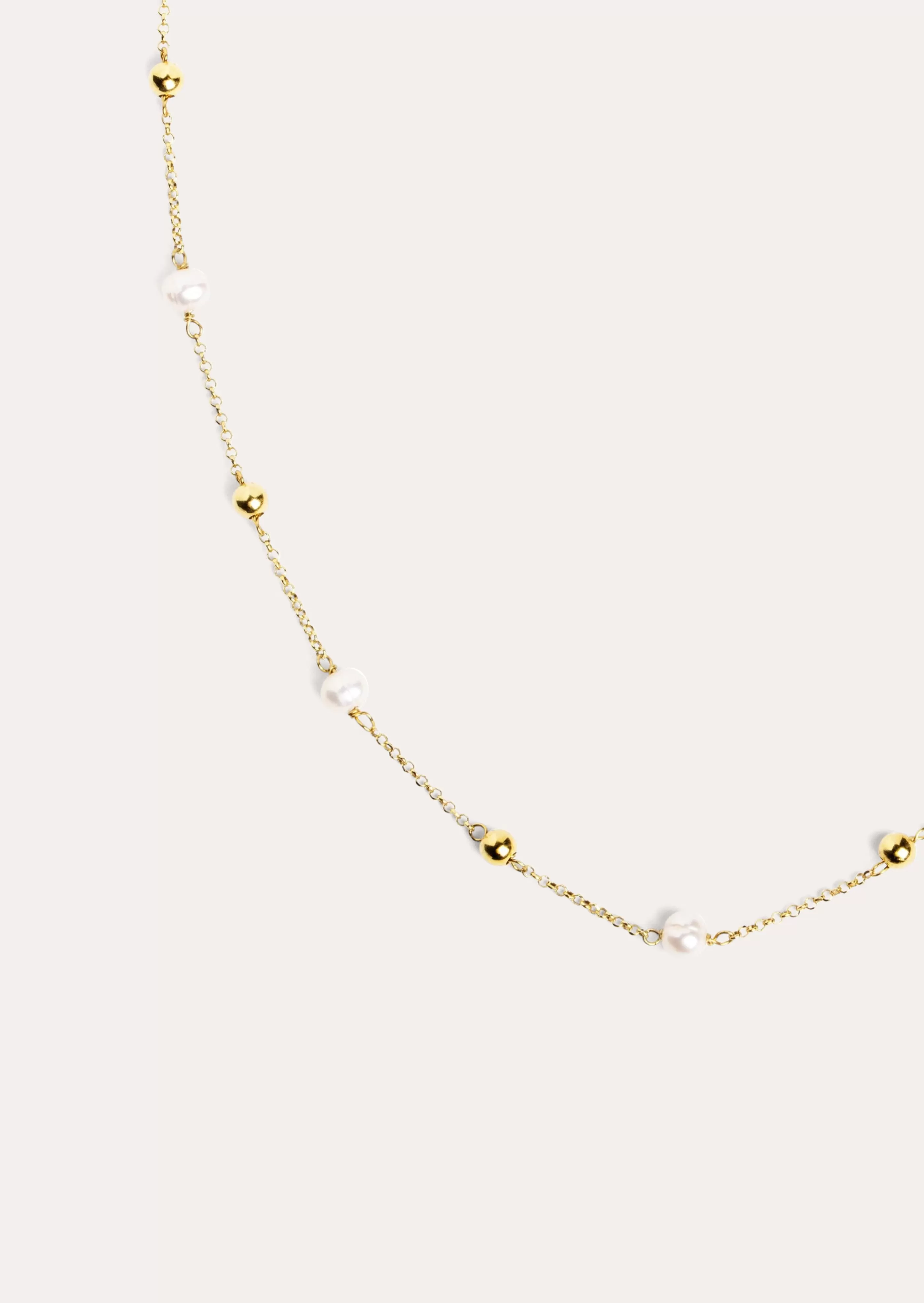 SINGULARU Collar Mini Pearls Plata Bano Oro- Collares Con Perlas