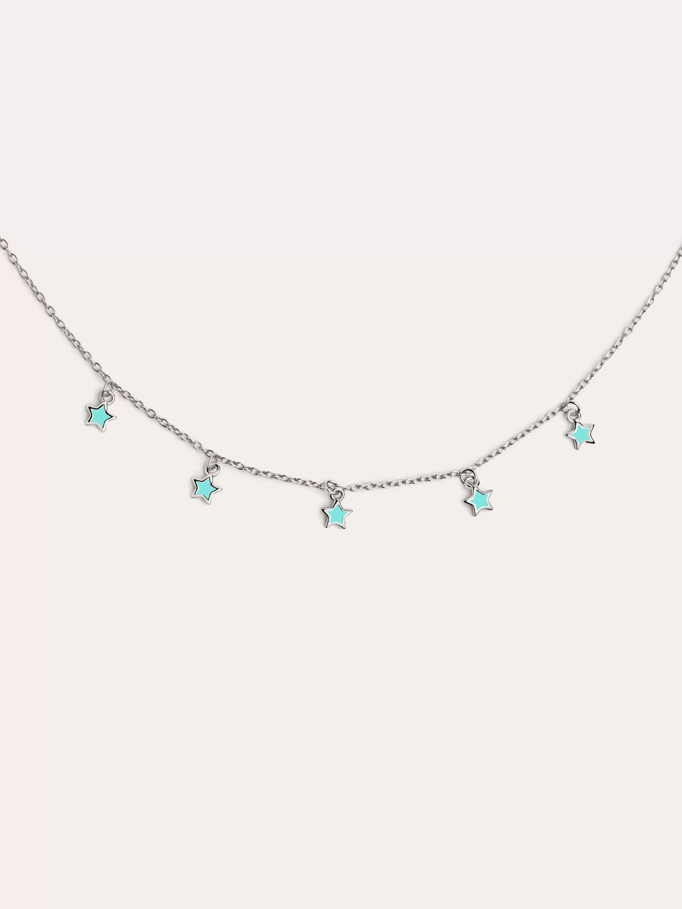 SINGULARU Collar Mini Stars Sky Enamel Plata- Collares De Colores