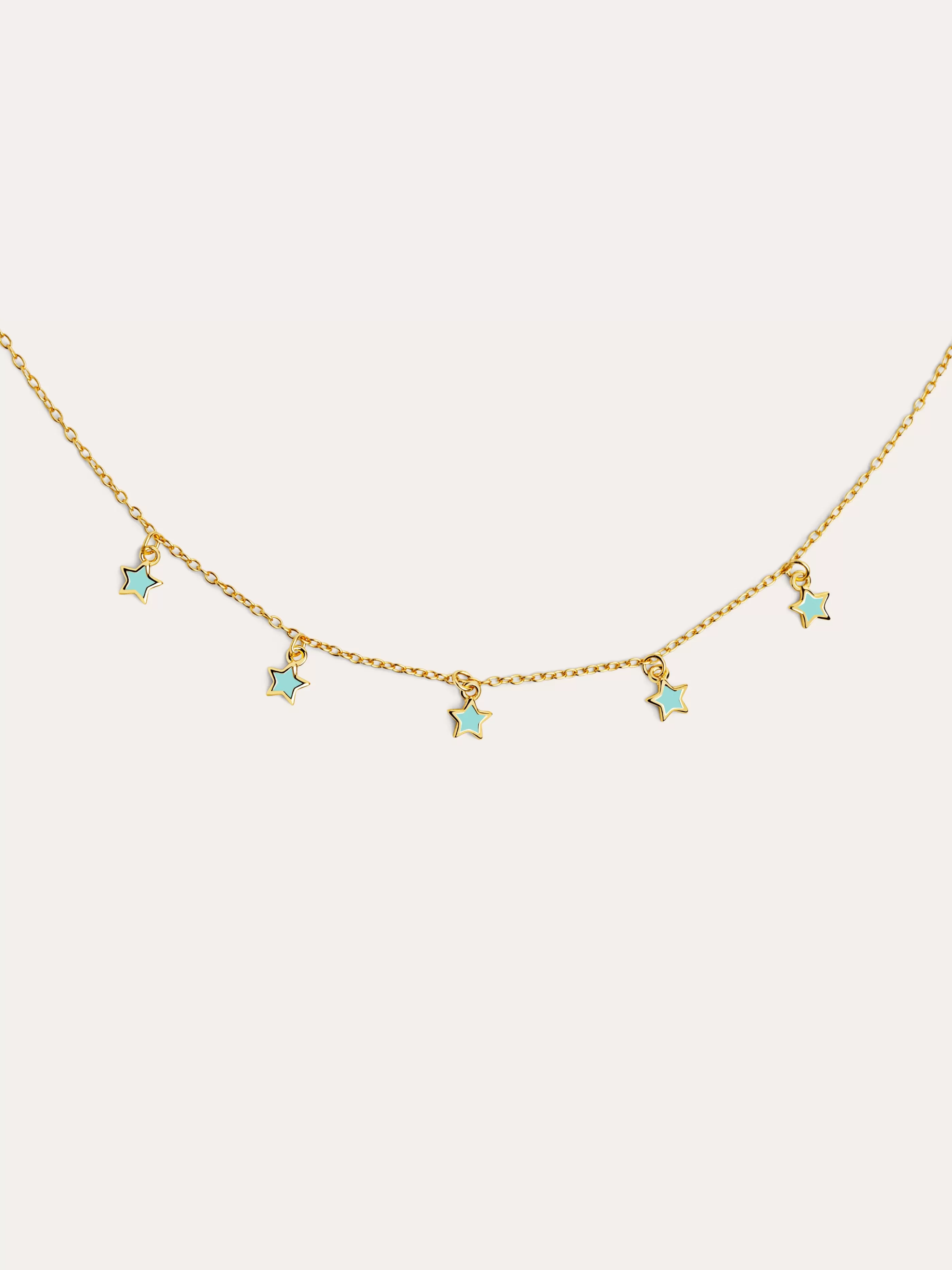 SINGULARU Collar Mini Stars Sky Enamel Plata Bano Oro- Collares De Colores