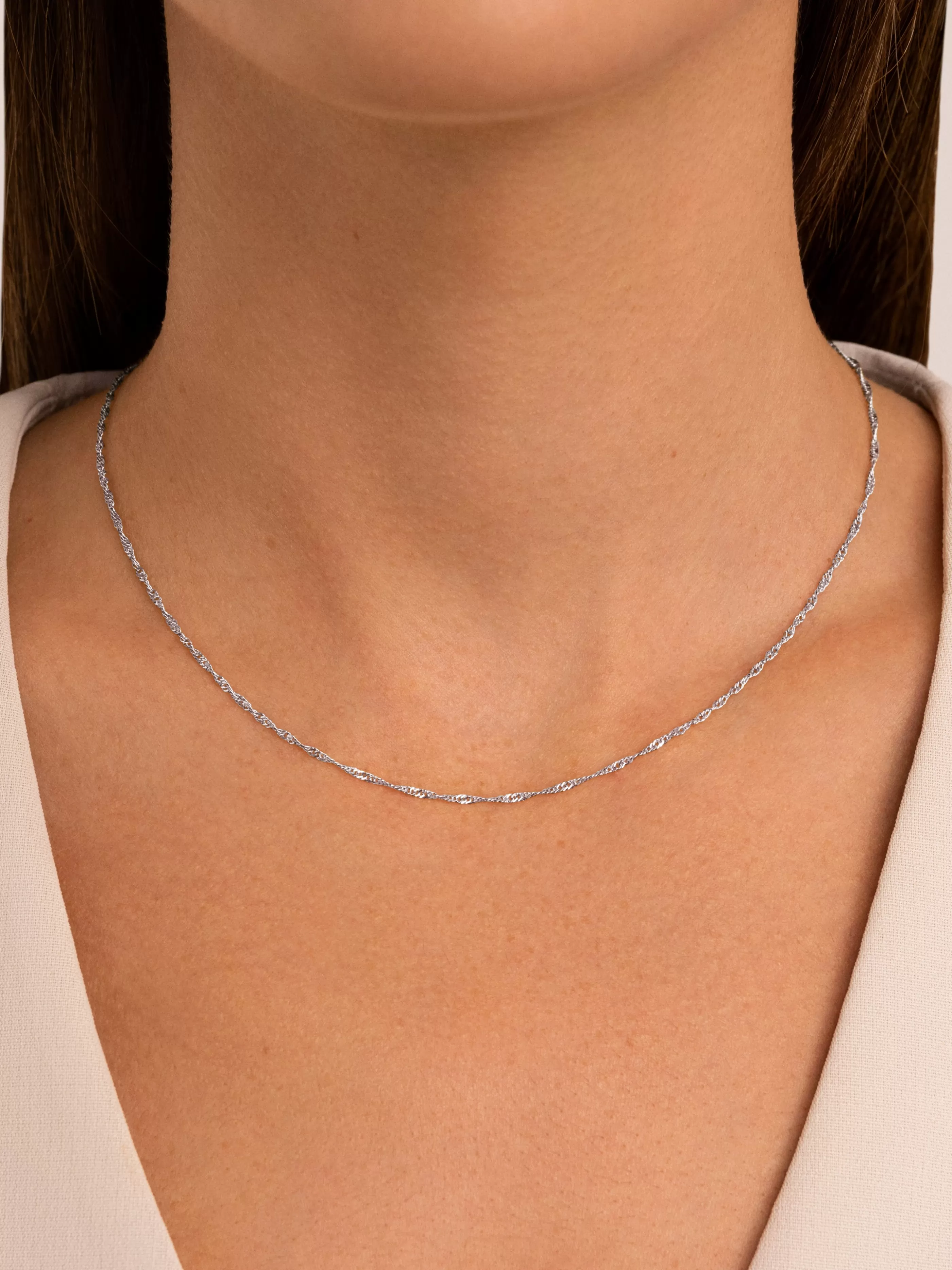 SINGULARU Collar Mini Twist Acero- Cadenas