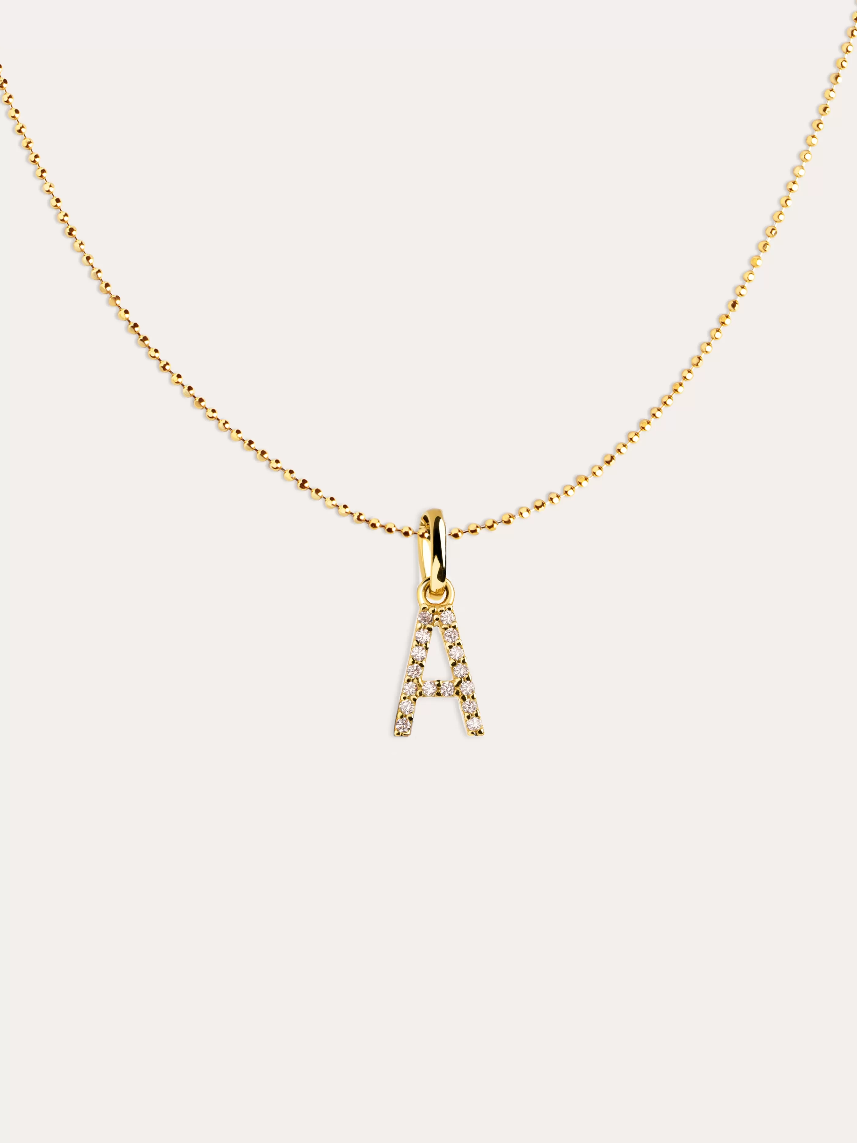 SINGULARU Collar Personalizado Pebbles Letter Spark Plata Bano Oro- Collares Personalizados