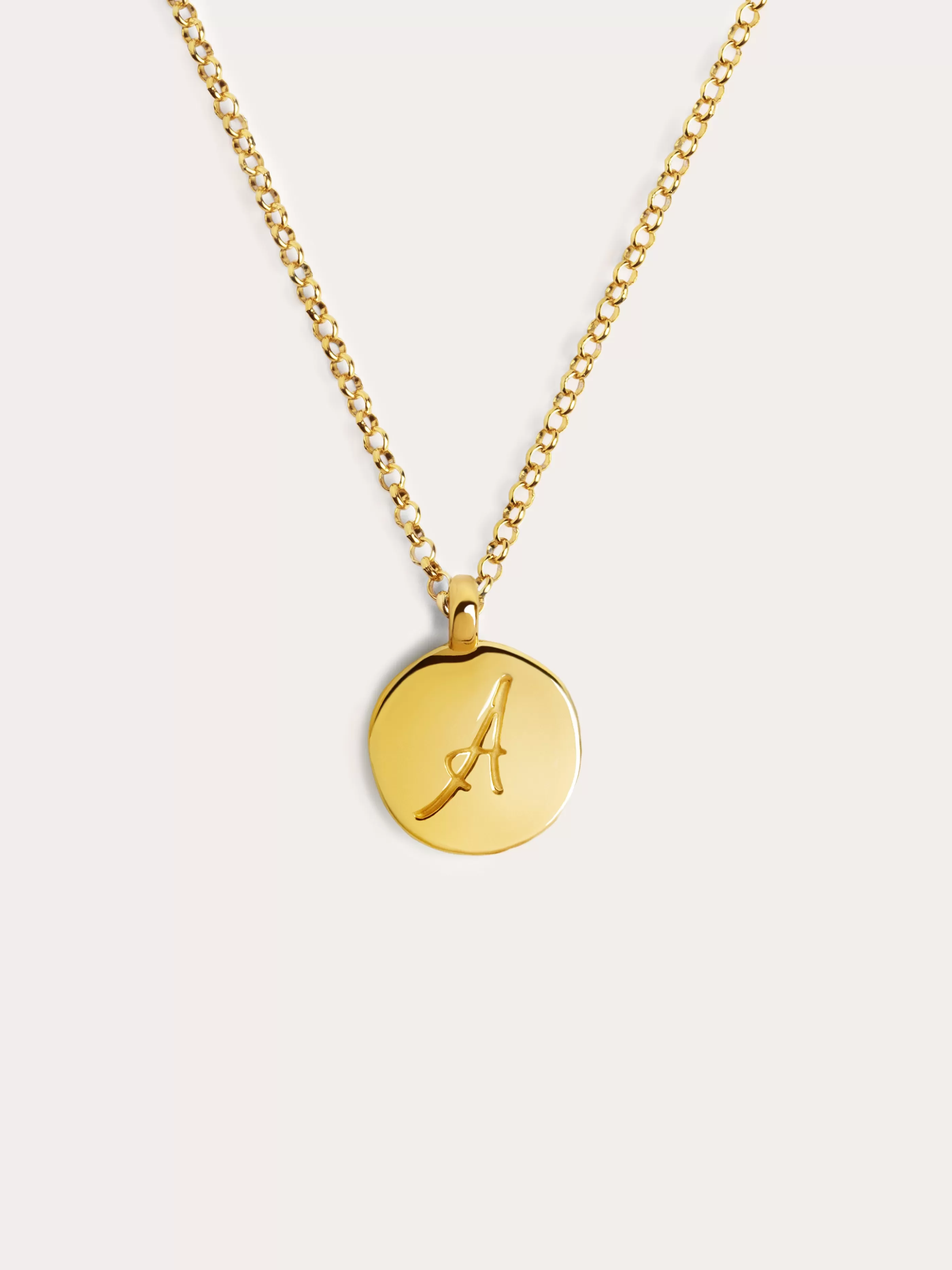 SINGULARU Collar Personalizado Stamp Letter Plata Bano Oro- Collares Largos