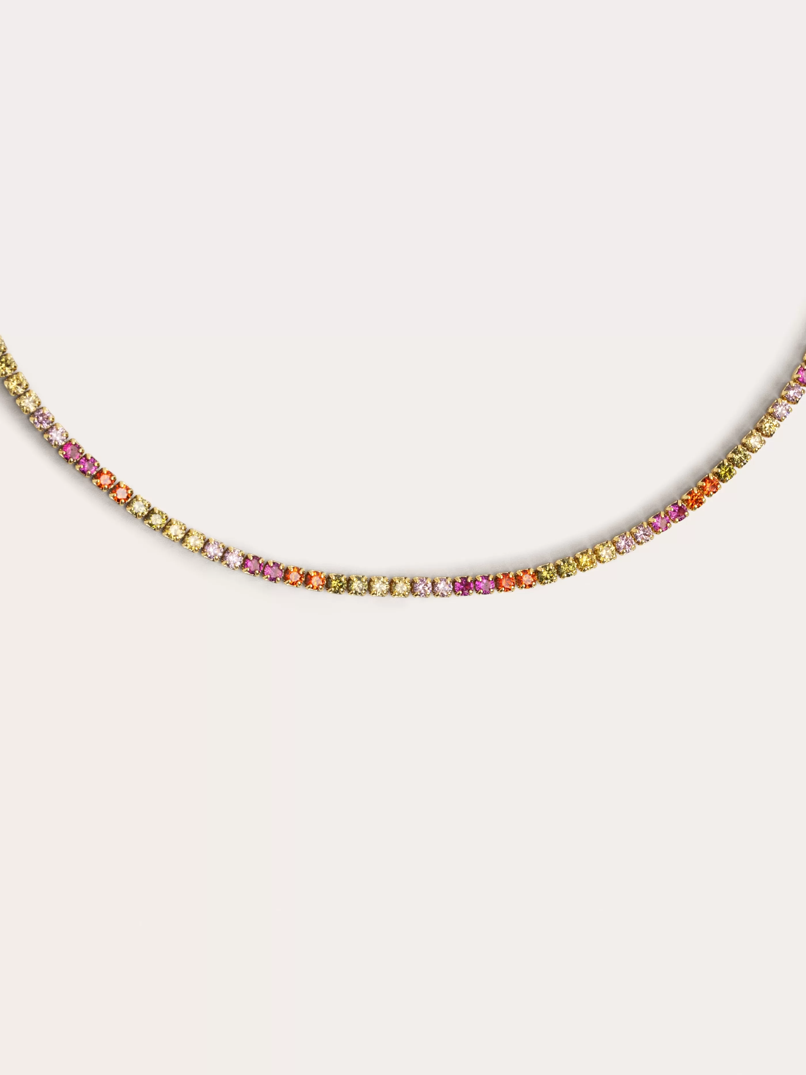 SINGULARU Collar Riviere Colors Bano Oro- Collares De Colores