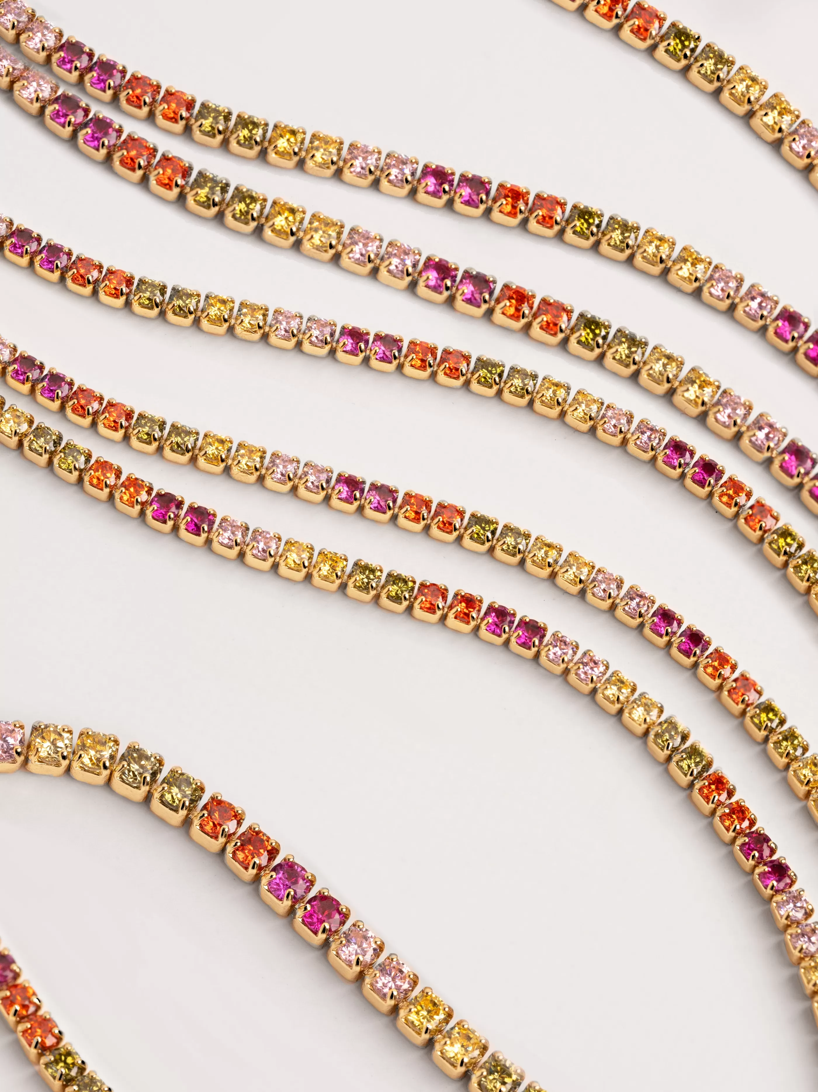 SINGULARU Collar Riviere Colors Bano Oro- Collares De Colores
