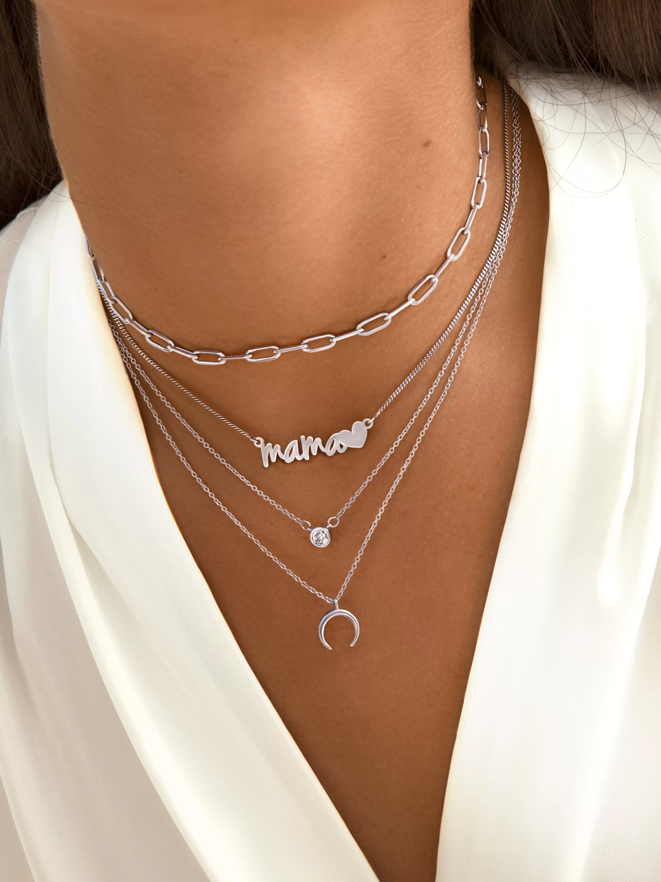 SINGULARU Pack 2 Collares Spark + Mini Moonset Plata- Packs Collares