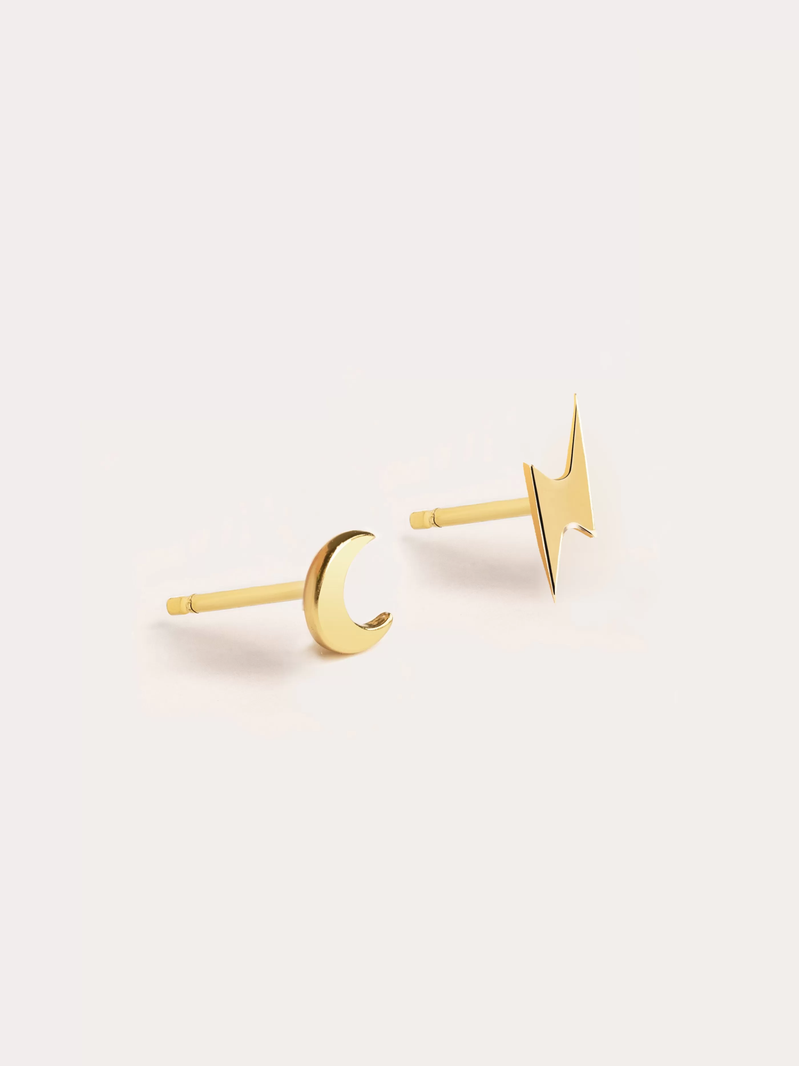 SINGULARU Pack 2 Pendientes Moon Rayo Plata Bano Oro- Packs Pendientes